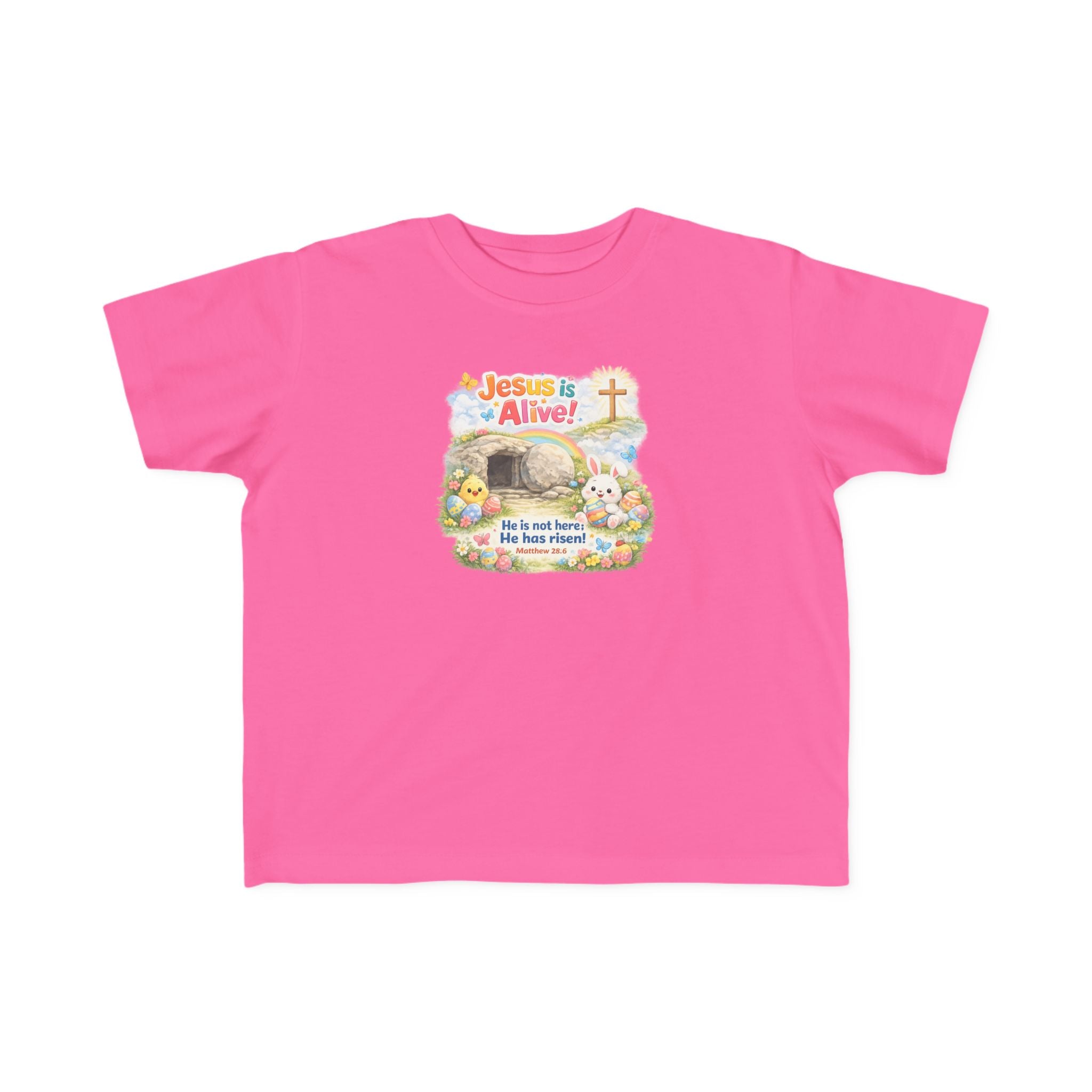 Easter Toddler Tee — "Jesus is Alive" Resurrection Kids Shirt