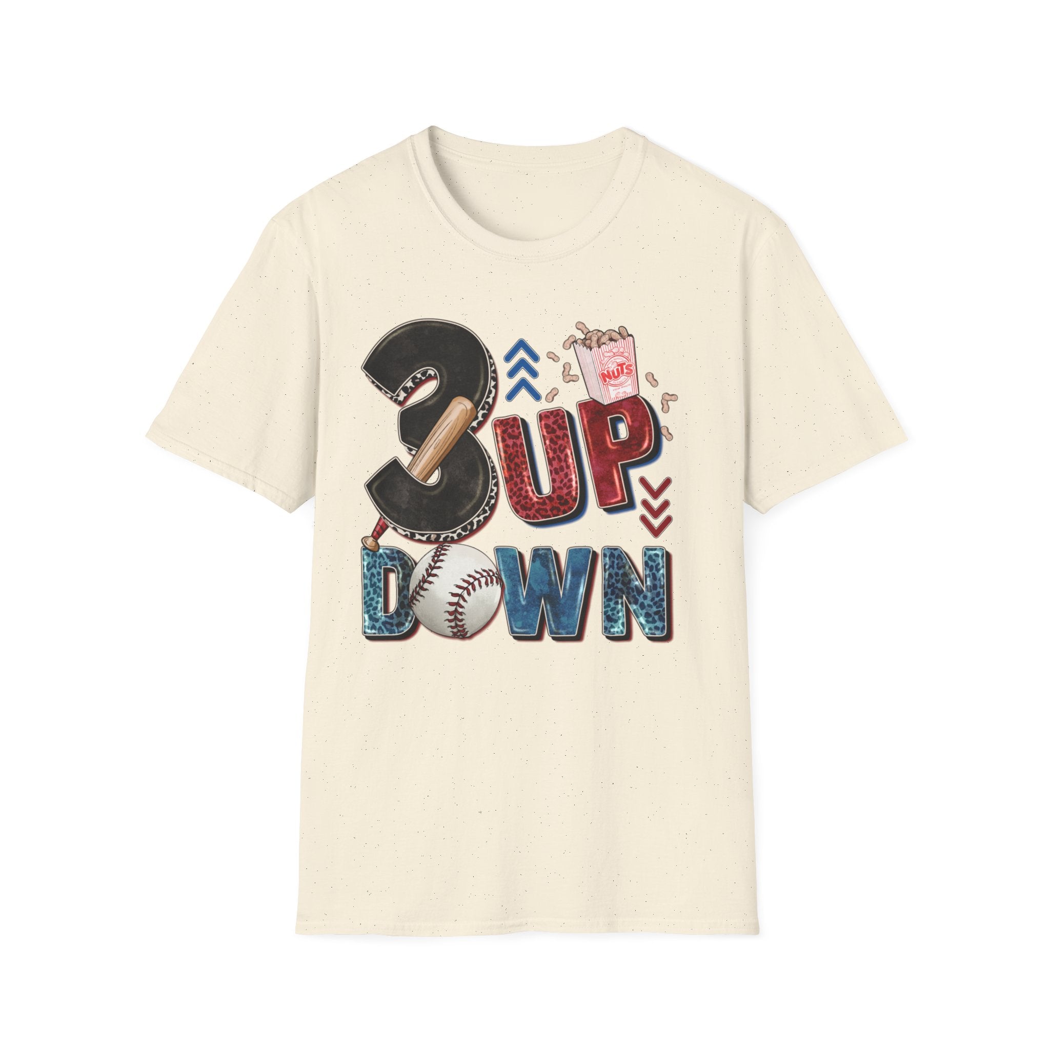 3 Up 3 Down Baseball T-Shirt — Pitcher/Coach Baseball Mom Fan Tee