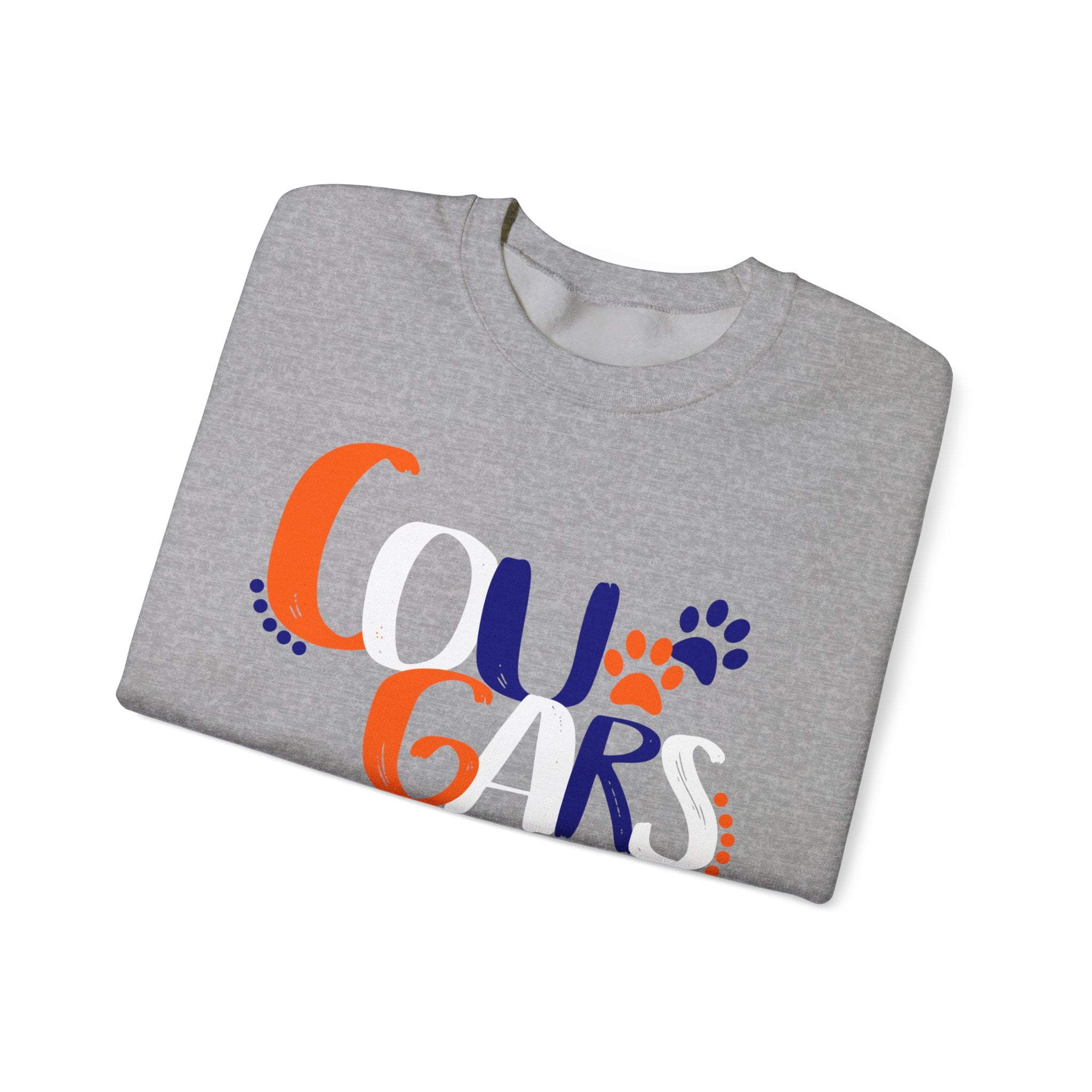 Cougars Crewneck Sweatshirt — Retro Paw Print College Spirit Pullover