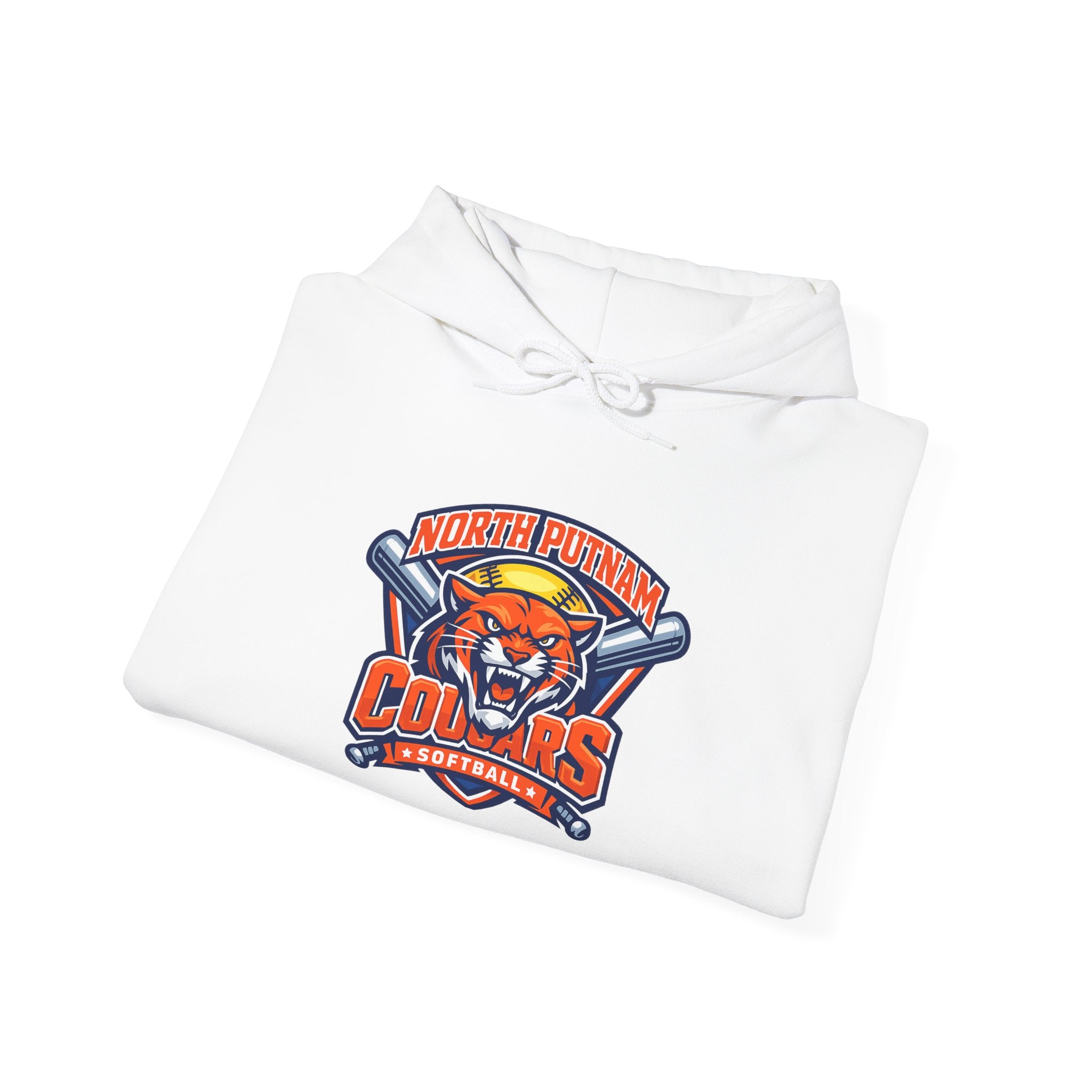 Cougars Softball Team Hoodie — North Putnam Mascot Logo Pullover