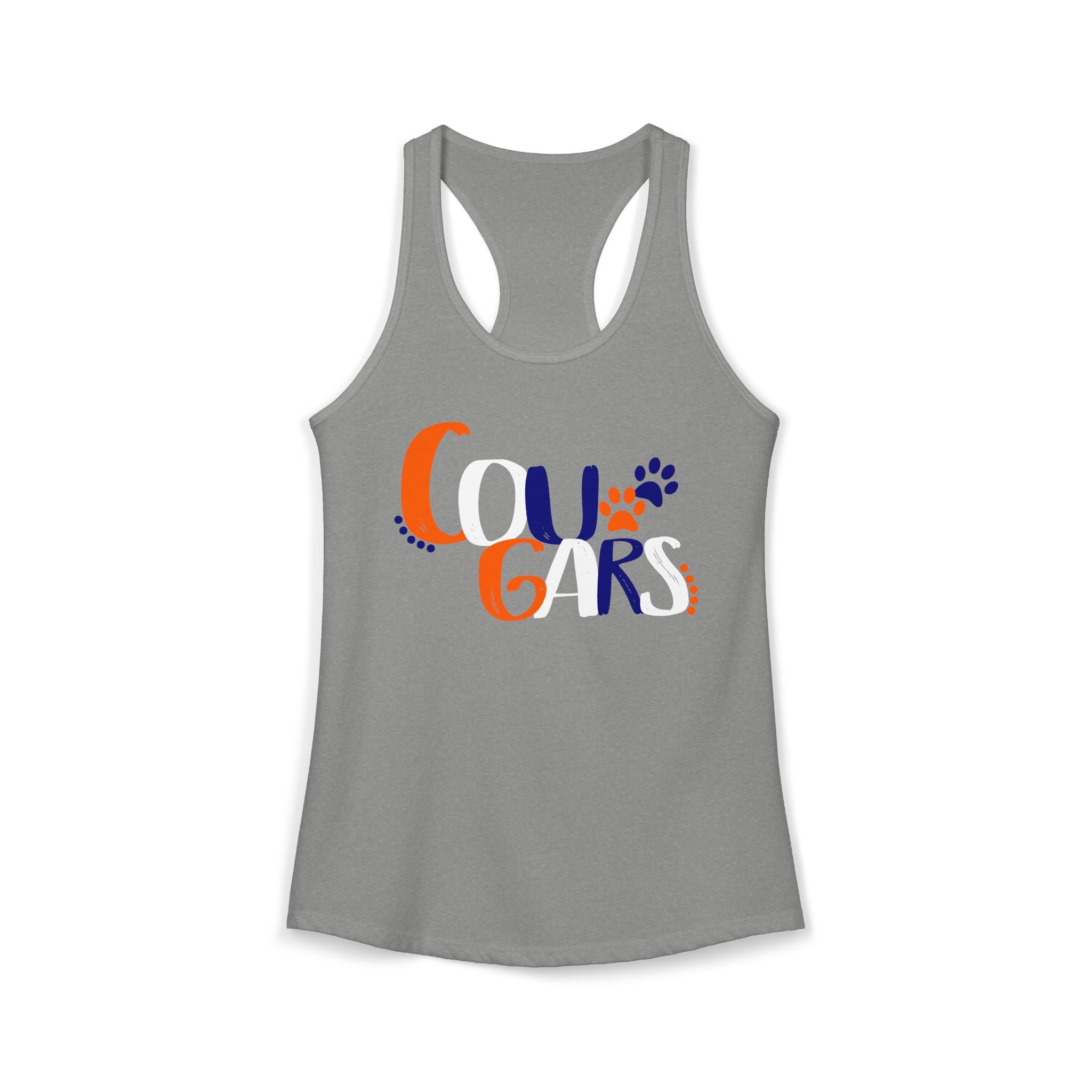 Classic Cougars Paw Print- Women's Ideal Racerback Tank