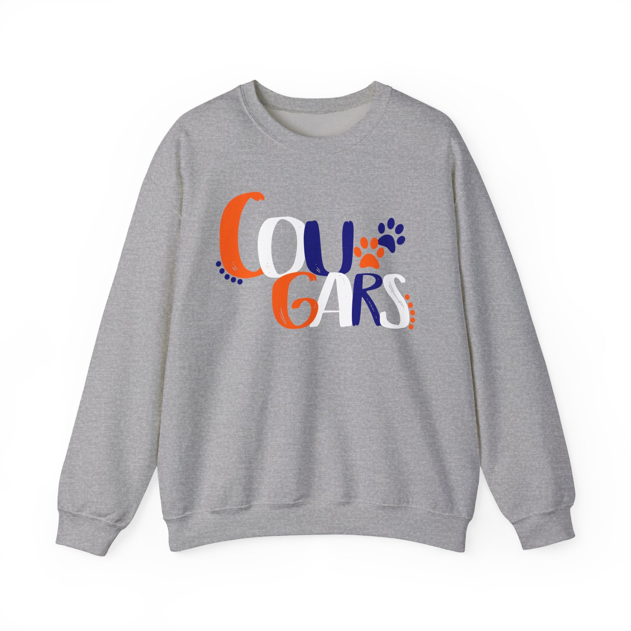 Cougars Crewneck Sweatshirt — Retro Paw Print College Spirit Pullover
