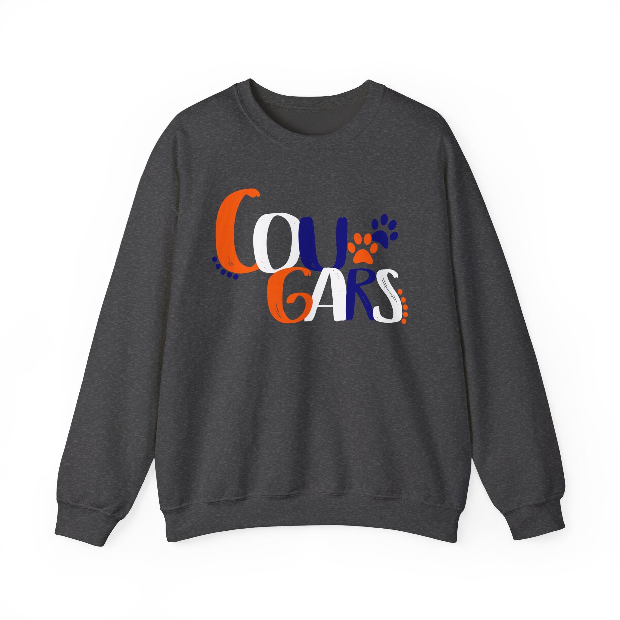 Cougars Crewneck Sweatshirt — Retro Paw Print College Spirit Pullover