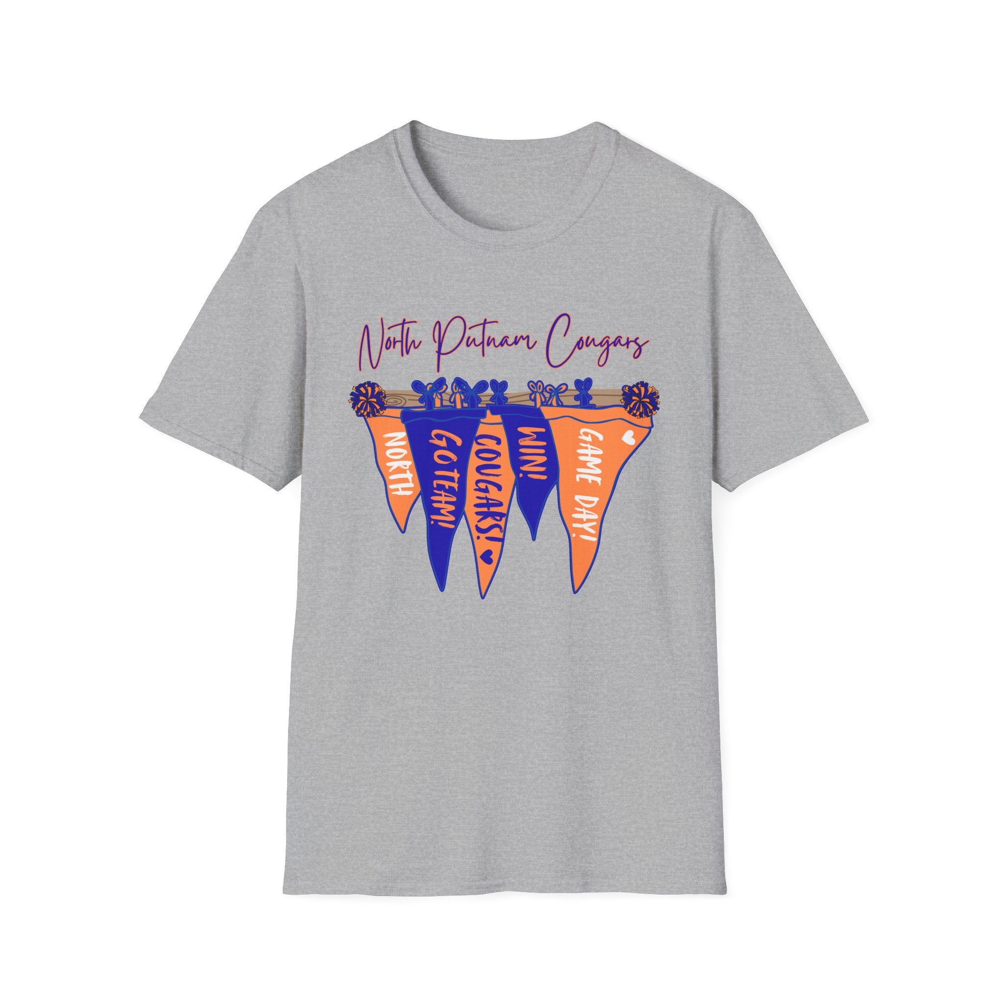 North Putnam Cougars Football Pennant T-Shirt — Vintage School Spirit Tee