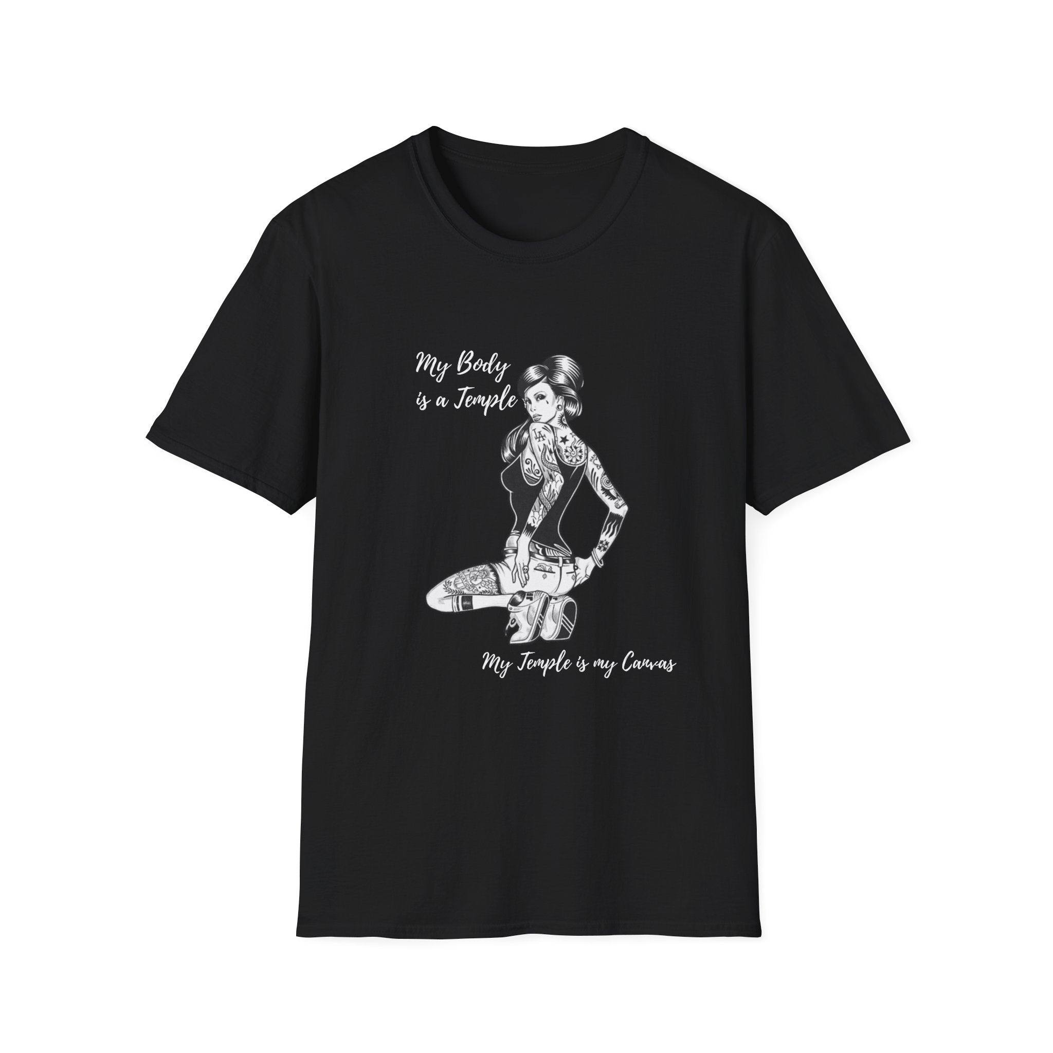 'My Body is a Temple; My Temple is my Canvas' Tattoo Art Softstyle Tee