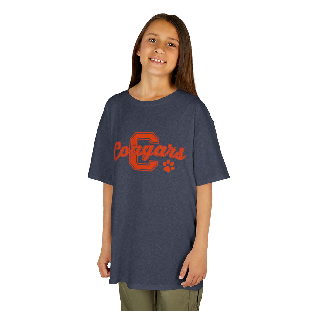 Cougars Kids Tee — Retro Script School Mascot Shirt