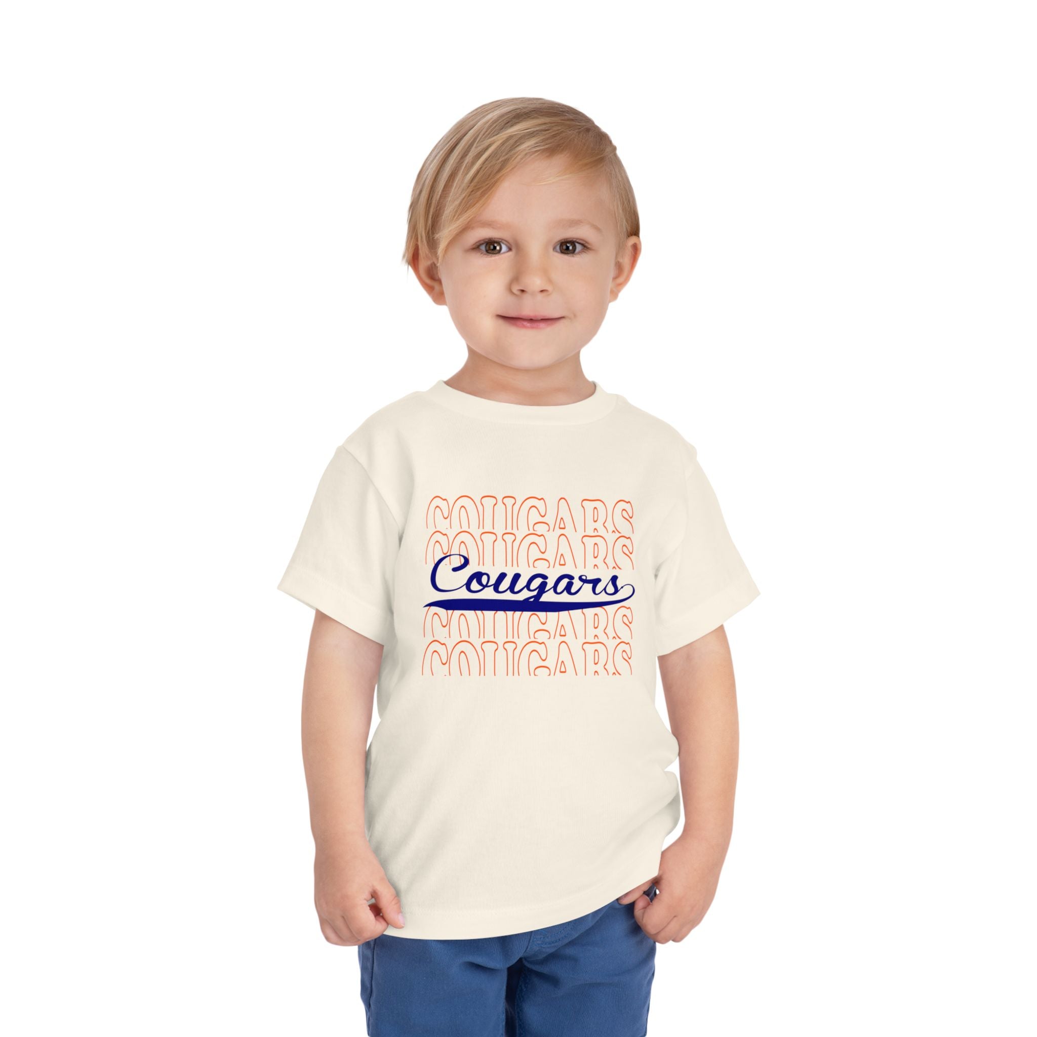 Cougars Toddler Tee — Retro Script School Mascot Shirt
