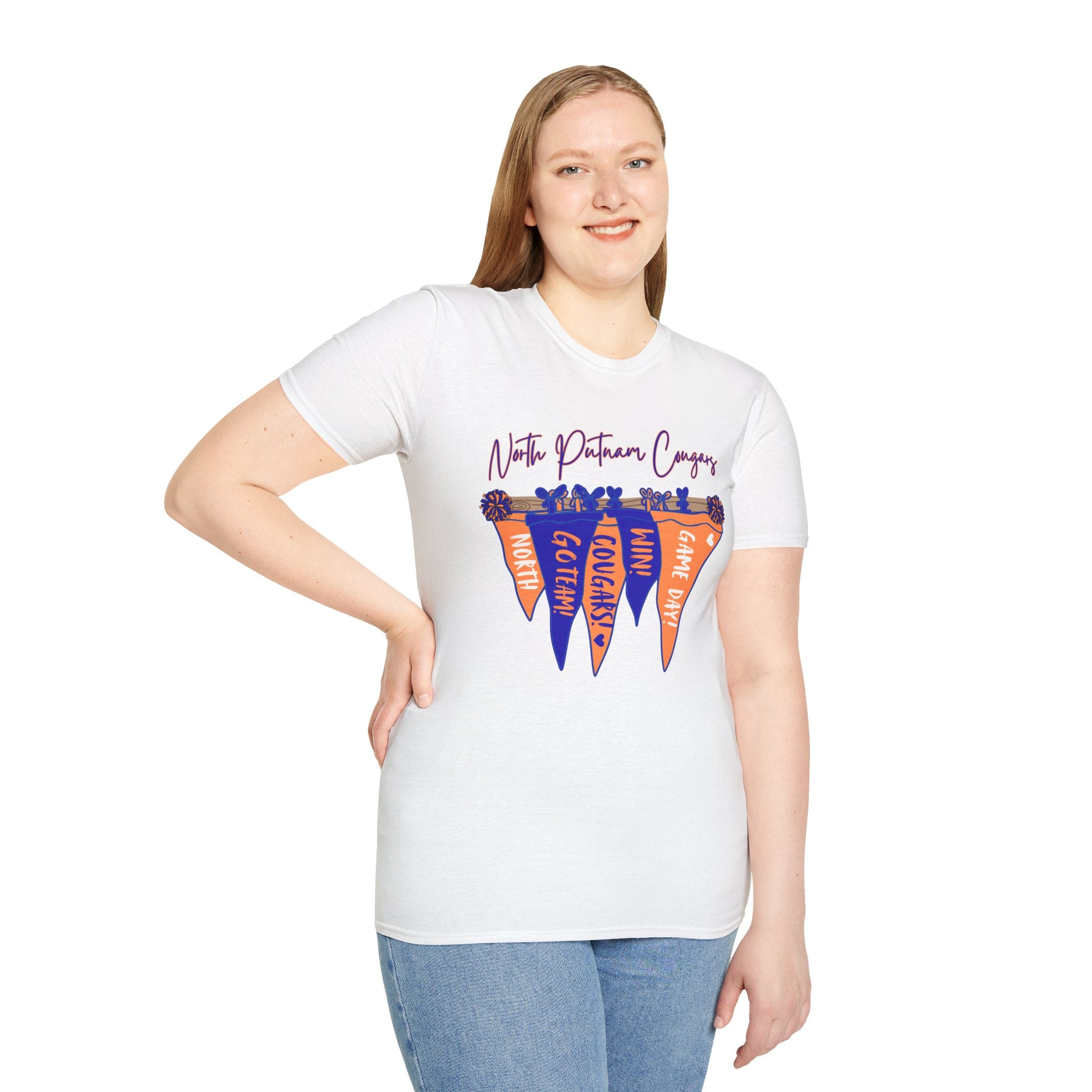 North Putnam Cougars Football Pennant T-Shirt — Vintage School Spirit Tee