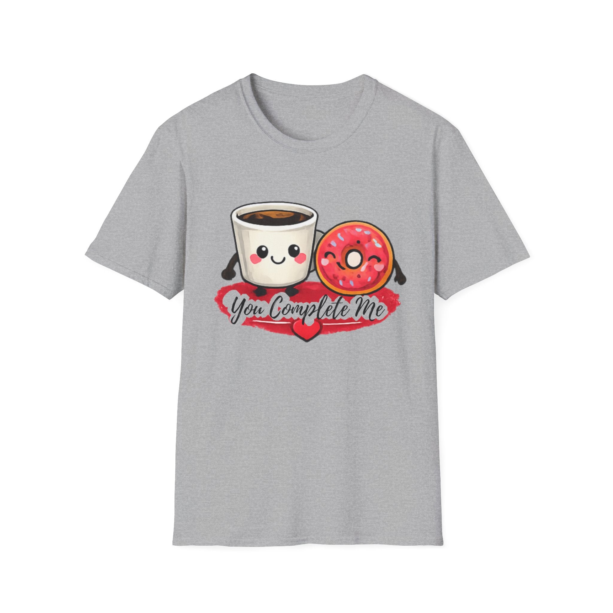Coffee & Donut "You Complete Me" Valentine's T-Shirt-- Humor
