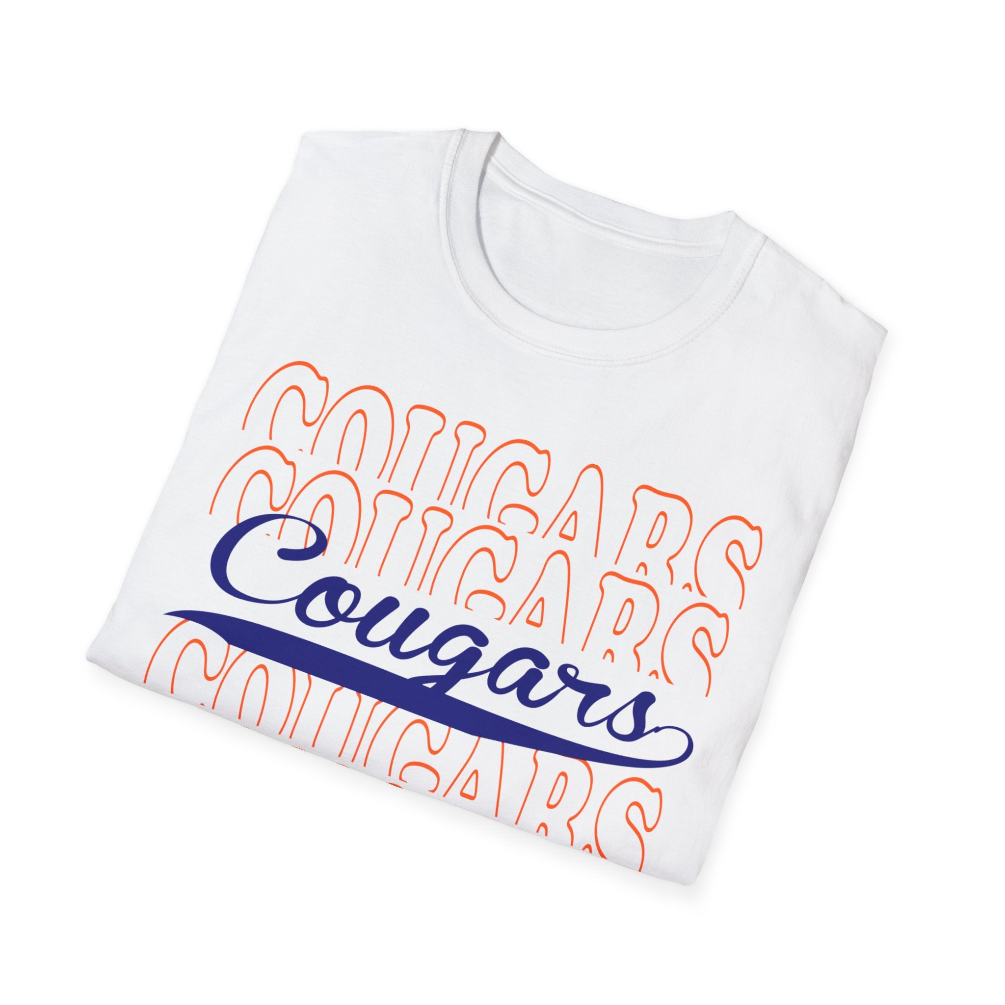 Cougars Script T-Shirt — Retro Repeat Team Tee