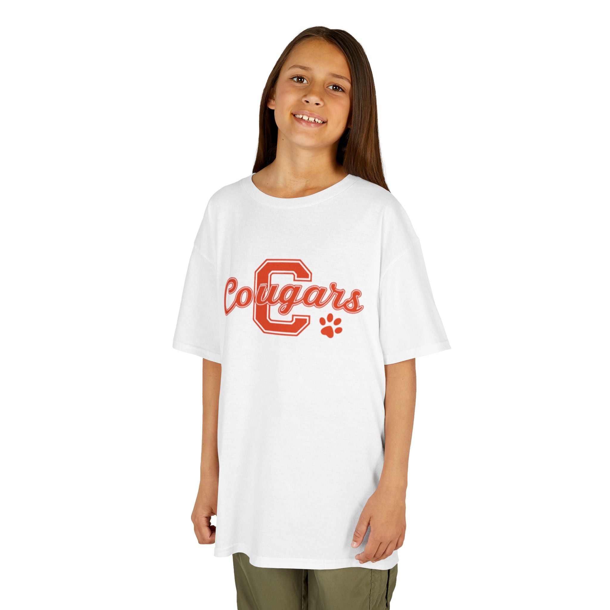 Cougars Kids Tee — Retro Script School Mascot Shirt