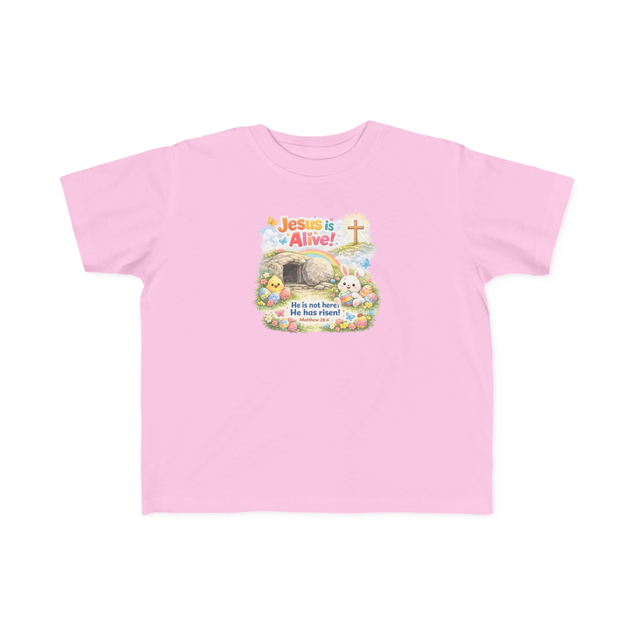 Easter Toddler Tee — "Jesus is Alive" Resurrection Kids Shirt