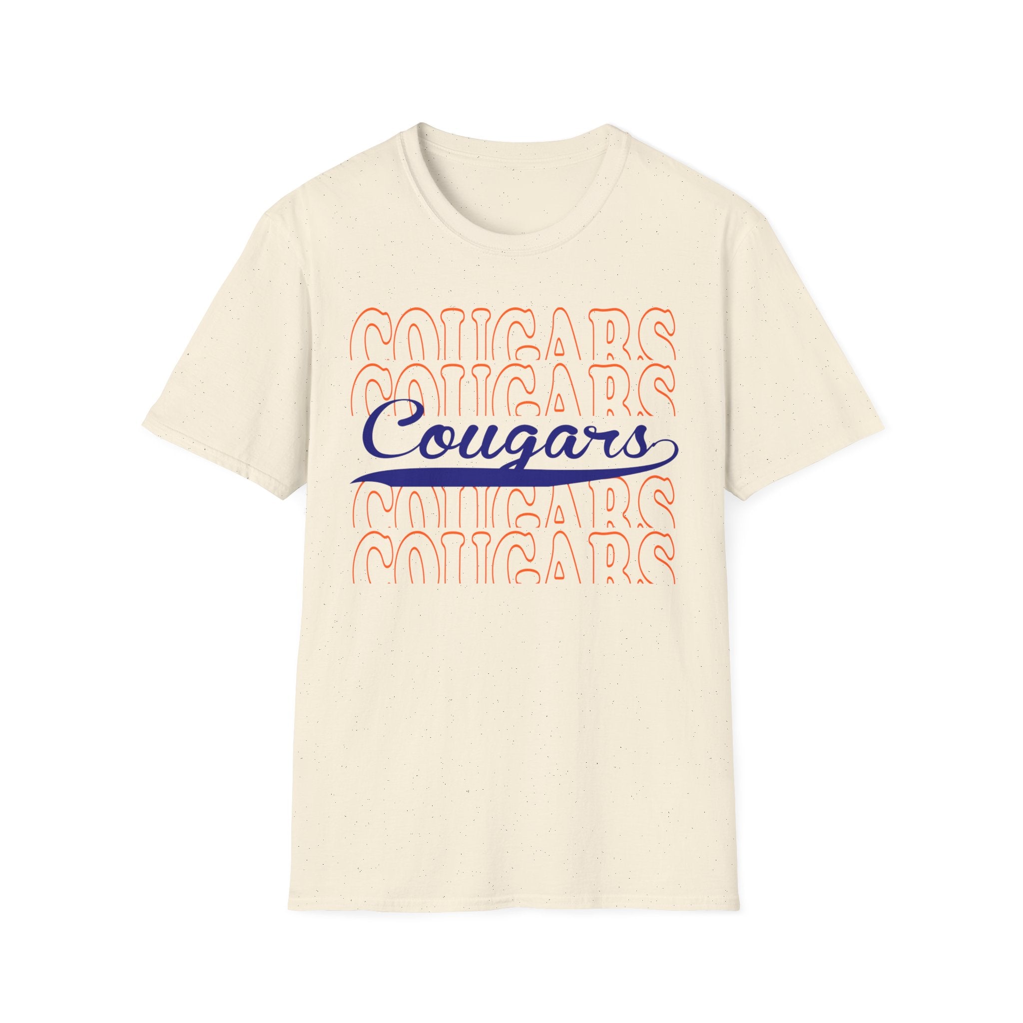 Cougars Script T-Shirt — Retro Repeat Team Tee