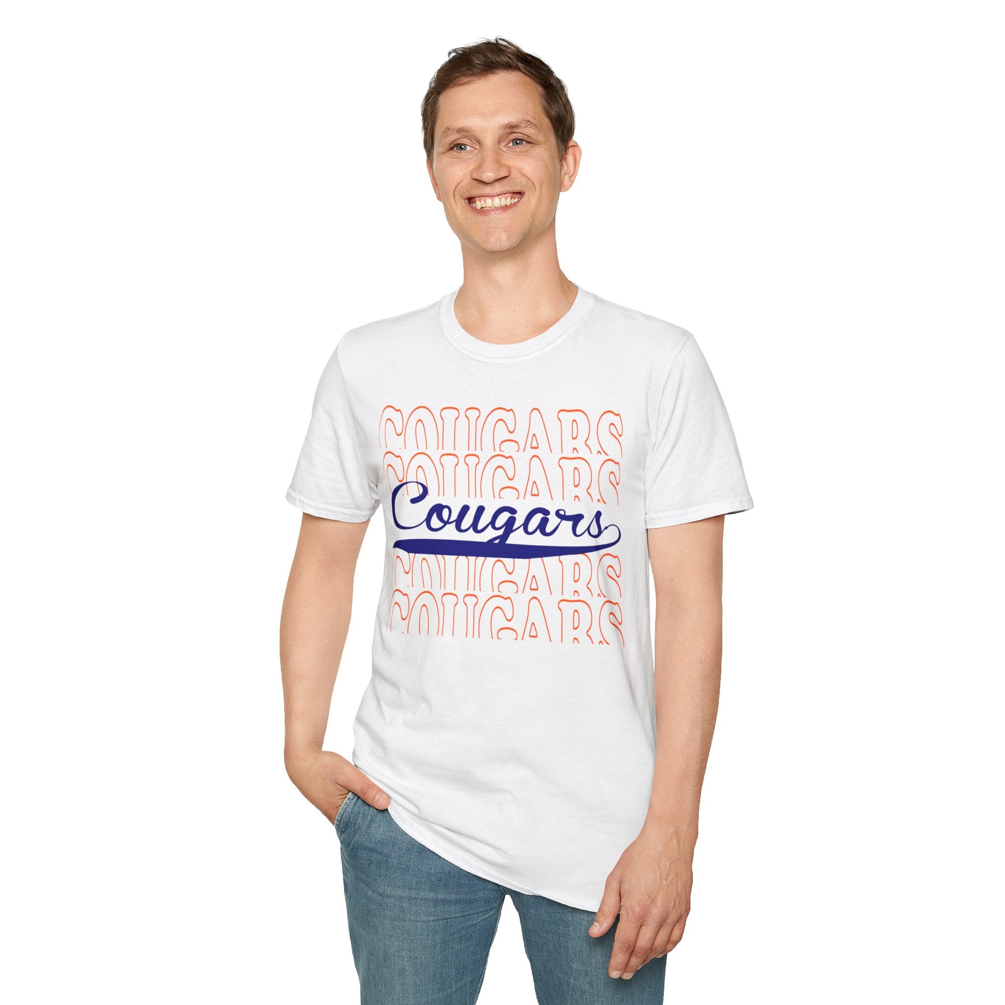 Cougars Script T-Shirt — Retro Repeat Team Tee