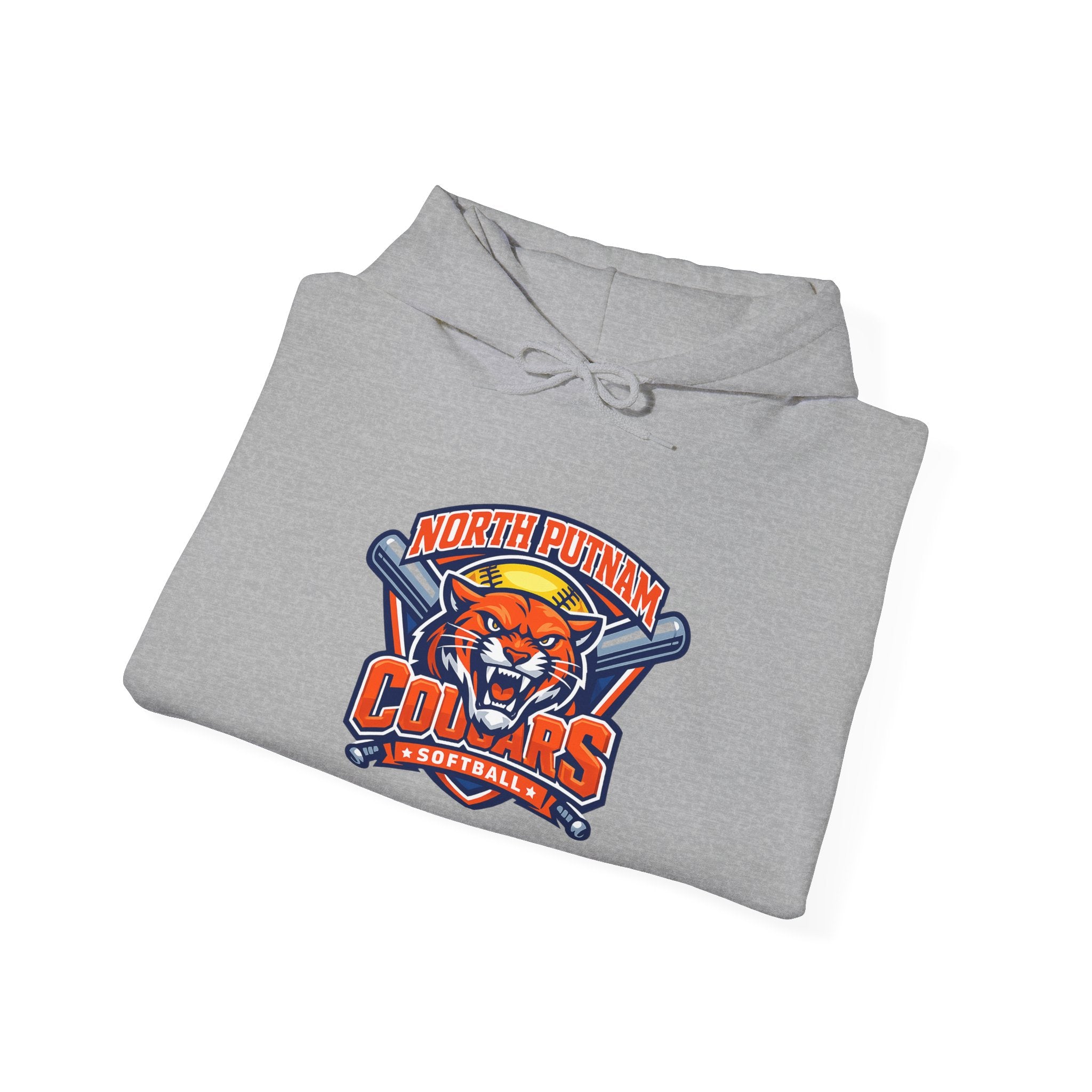 Cougars Softball Team Hoodie — North Putnam Mascot Logo Pullover