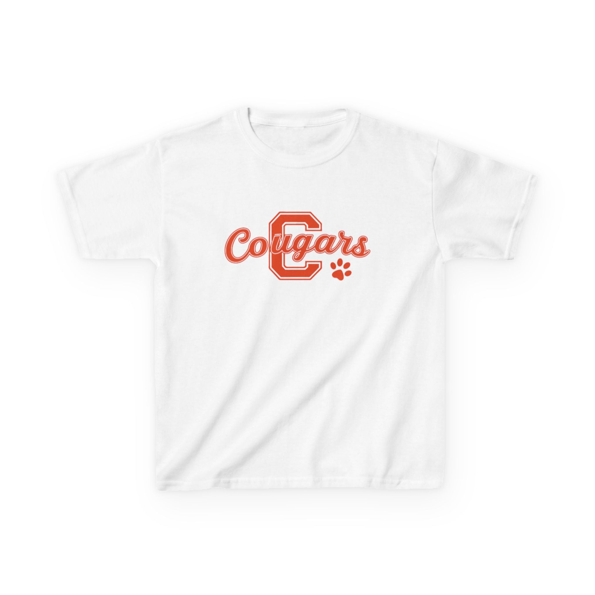 Cougars Kids Tee — Retro Script School Mascot Shirt