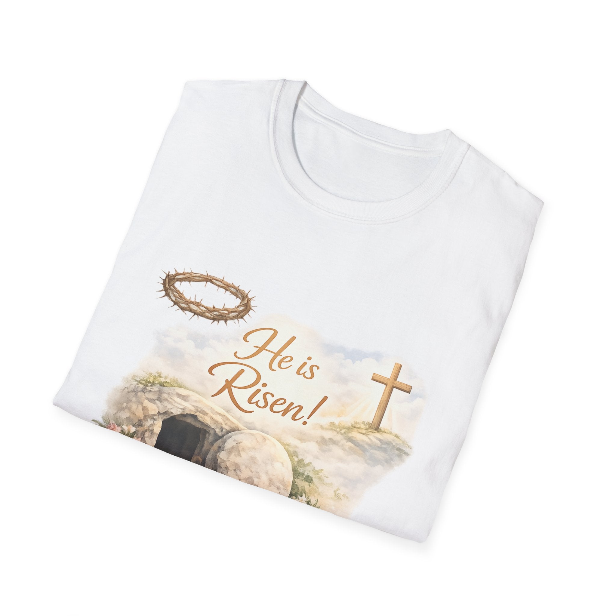 He Is Risen T-Shirt — Christian Easter Resurrection Tee with Matthew 28:6