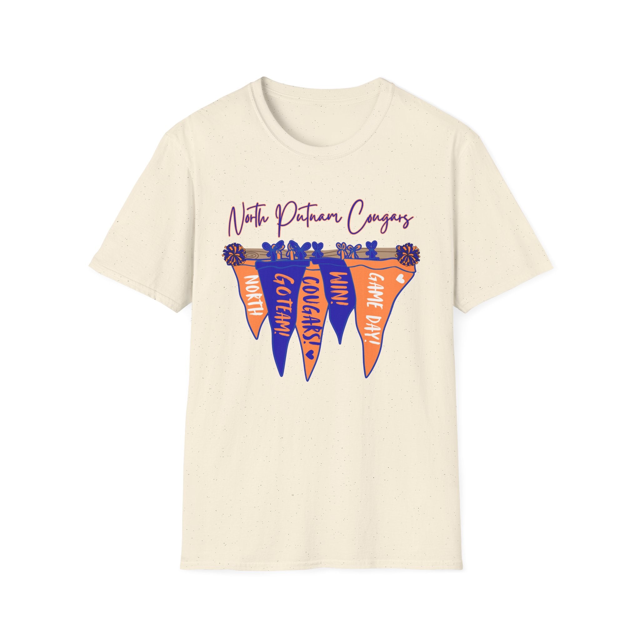 North Putnam Cougars Football Pennant T-Shirt — Vintage School Spirit Tee