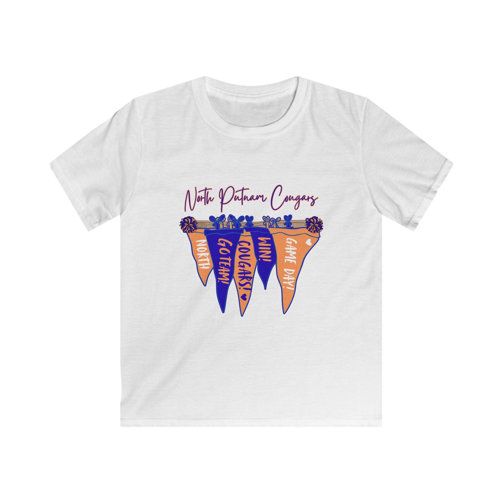Kids Tee — North Putnam Cougars Football Pennant