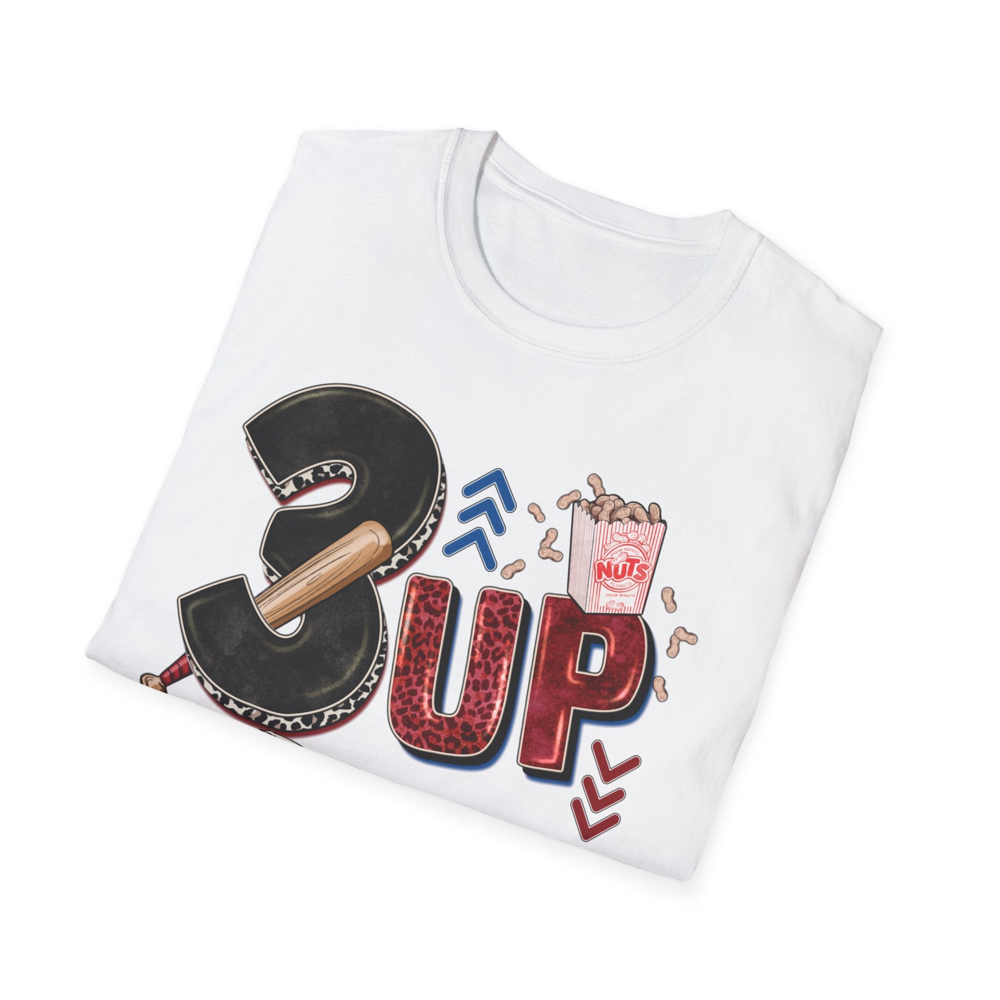 3 Up 3 Down Baseball T-Shirt — Pitcher/Coach Baseball Mom Fan Tee