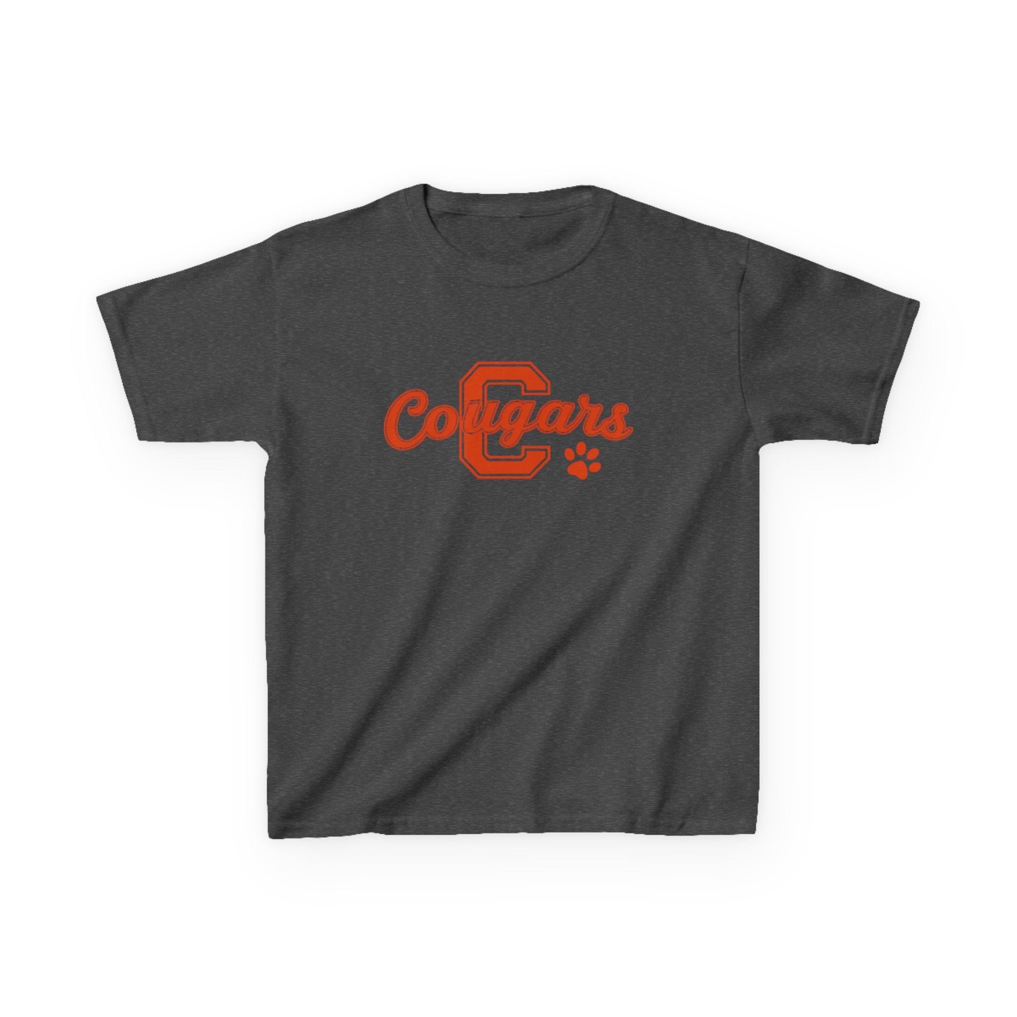 Cougars Kids Tee — Retro Script School Mascot Shirt