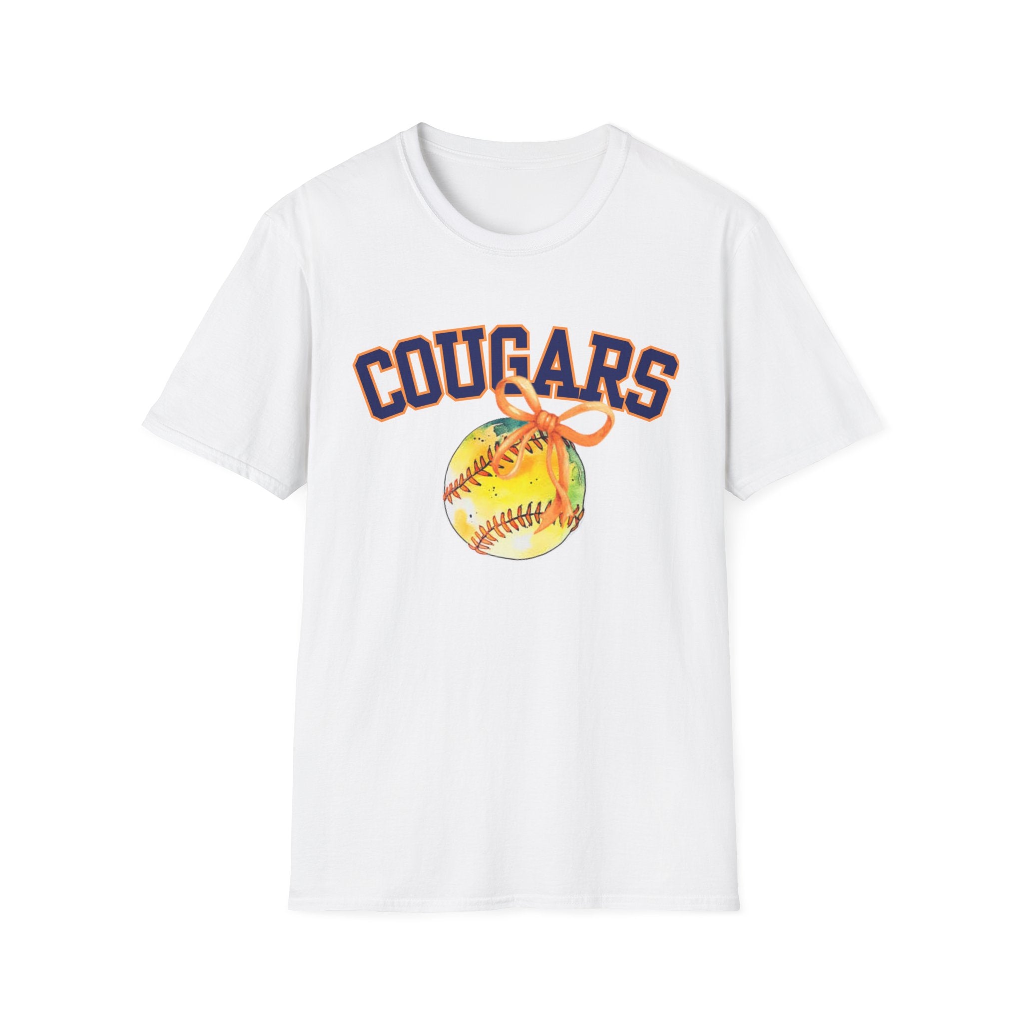 Cougars Softball T‑Shirt — Watercolor Softball Graphic