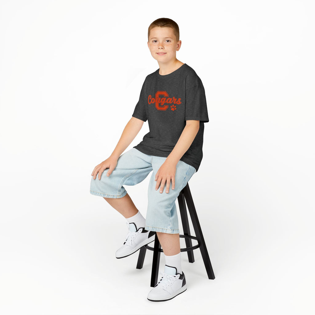 Cougars Kids Tee — Retro Script School Mascot Shirt