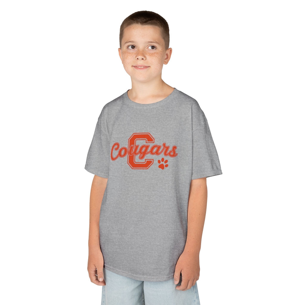 Cougars Kids Tee — Retro Script School Mascot Shirt