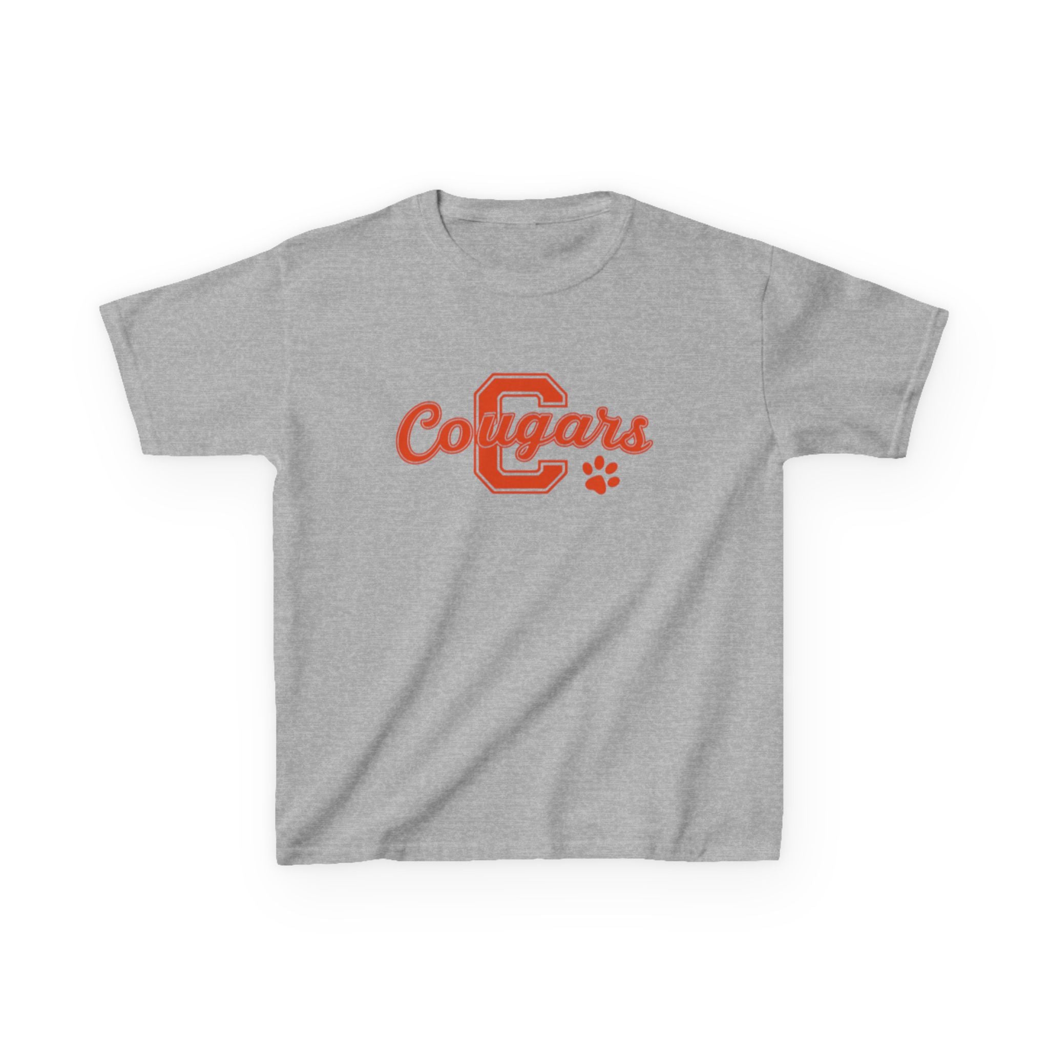 Cougars Kids Tee — Retro Script School Mascot Shirt