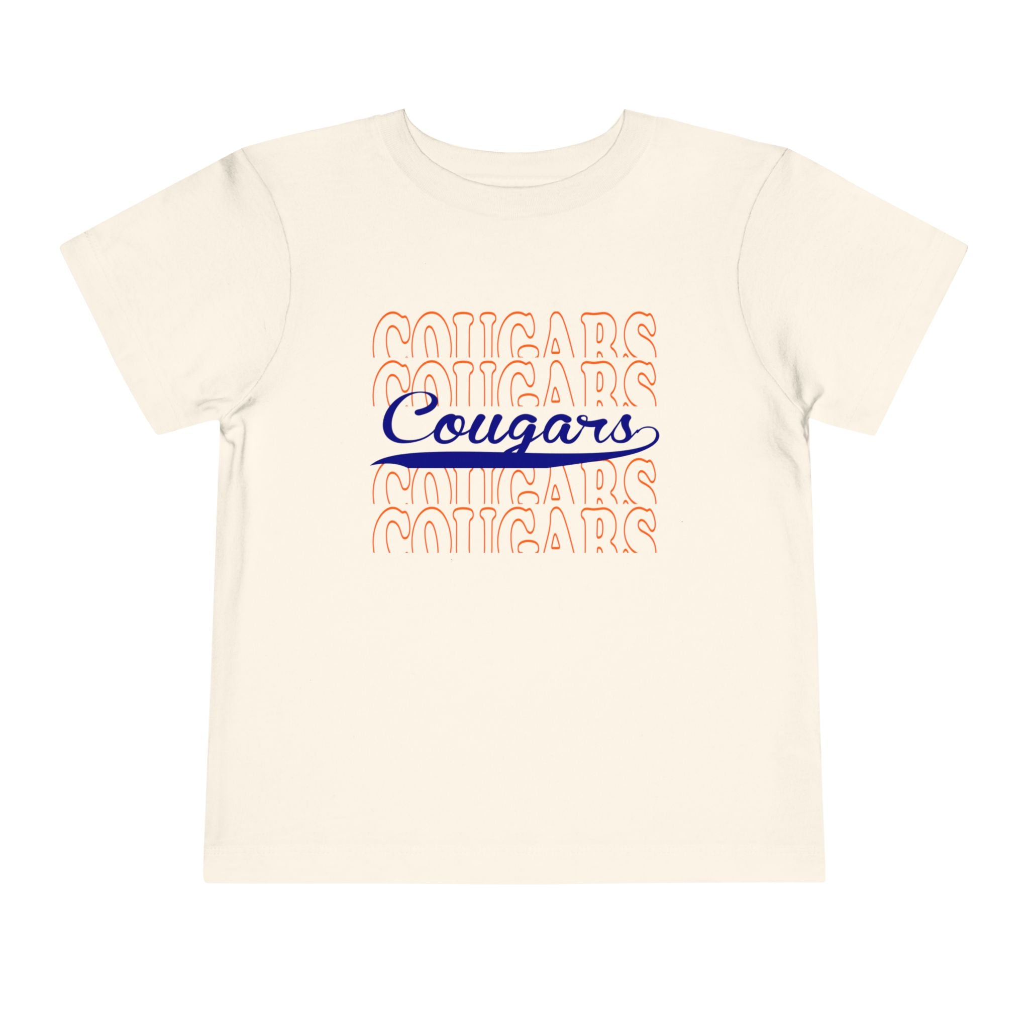 Cougars Toddler Tee — Retro Script School Mascot Shirt