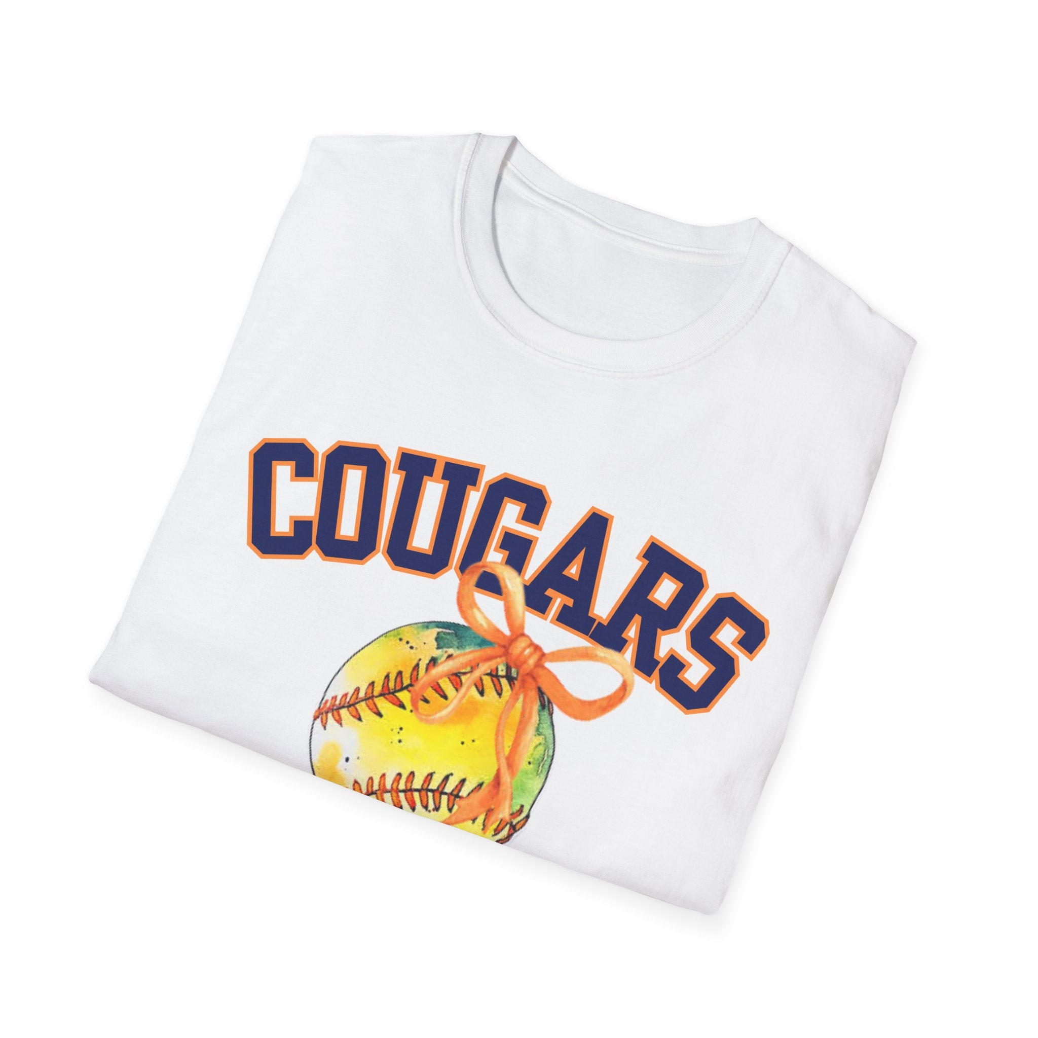 Cougars Softball T‑Shirt — Watercolor Softball Graphic