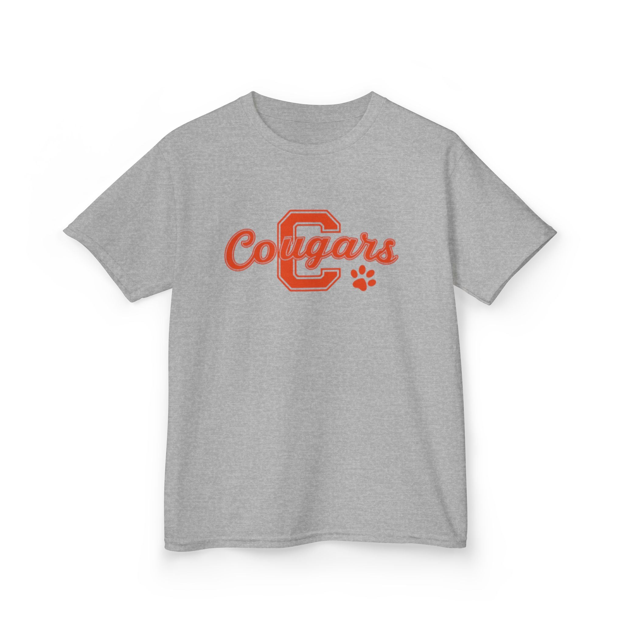 Cougars Kids Tee — Retro Script School Mascot Shirt
