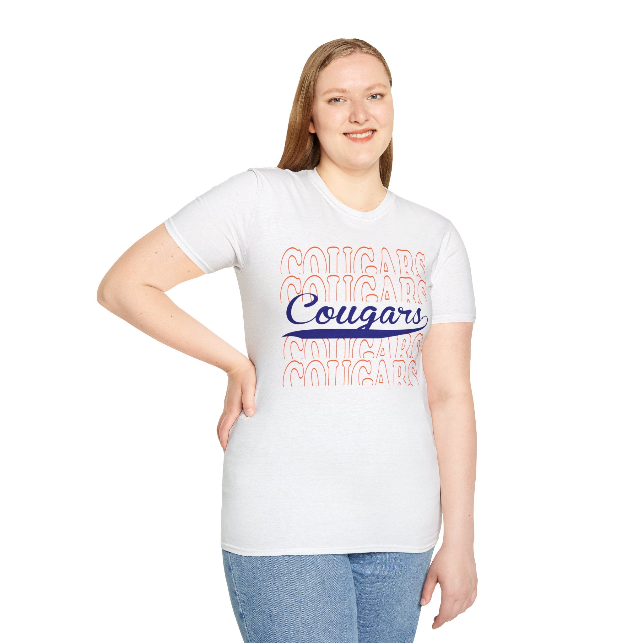 Cougars Script T-Shirt — Retro Repeat Team Tee