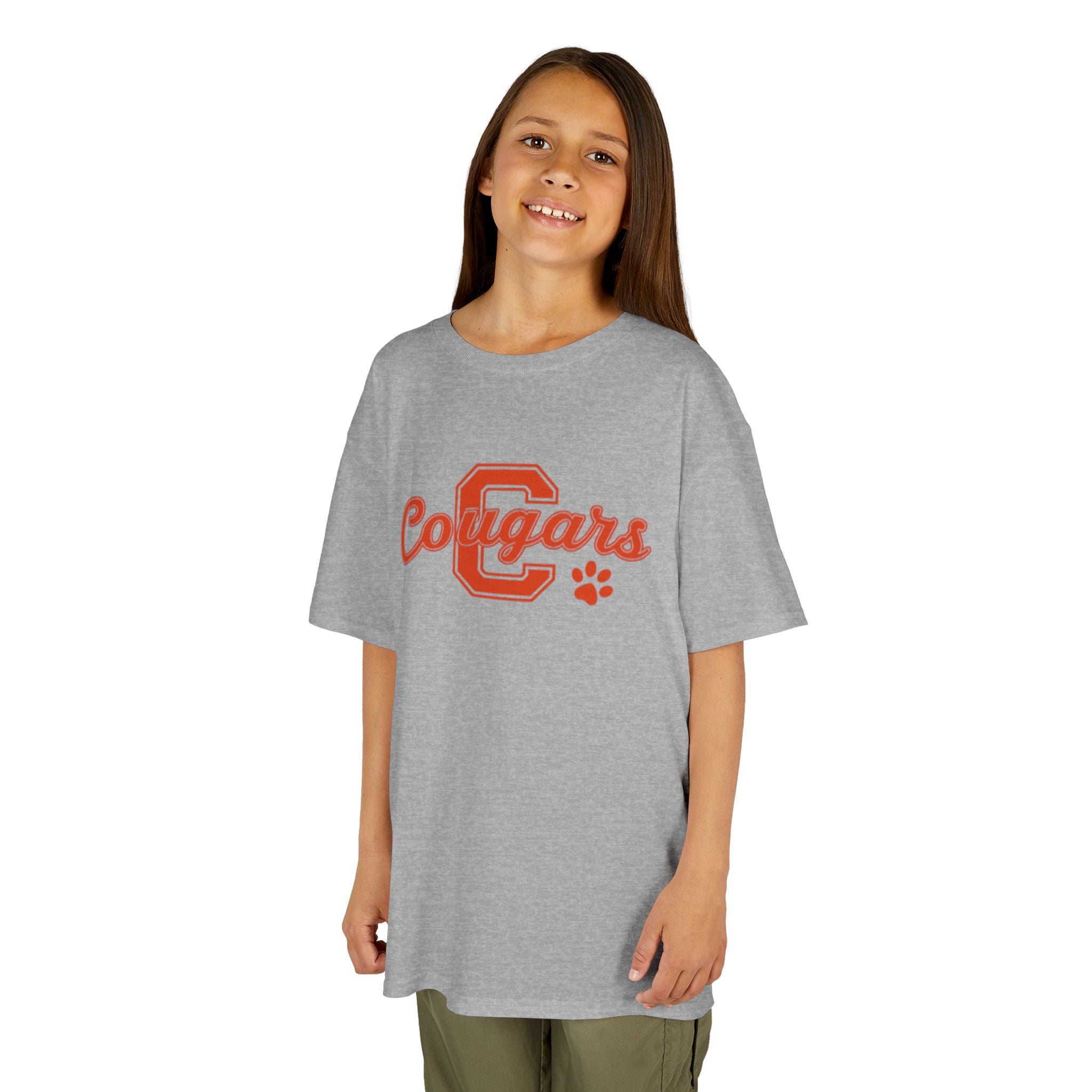 Cougars Kids Tee — Retro Script School Mascot Shirt