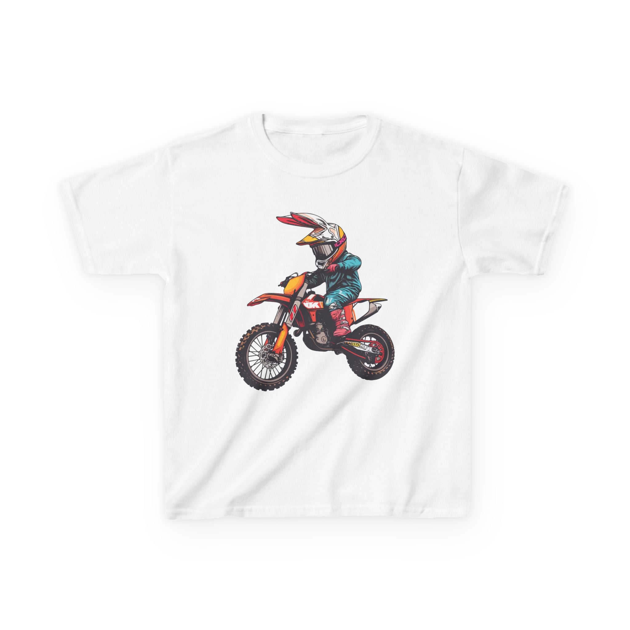 Kids Easter Motocross Dirt Bike Bunny T‑Shirt — Youth Motorcycle Racer Tee