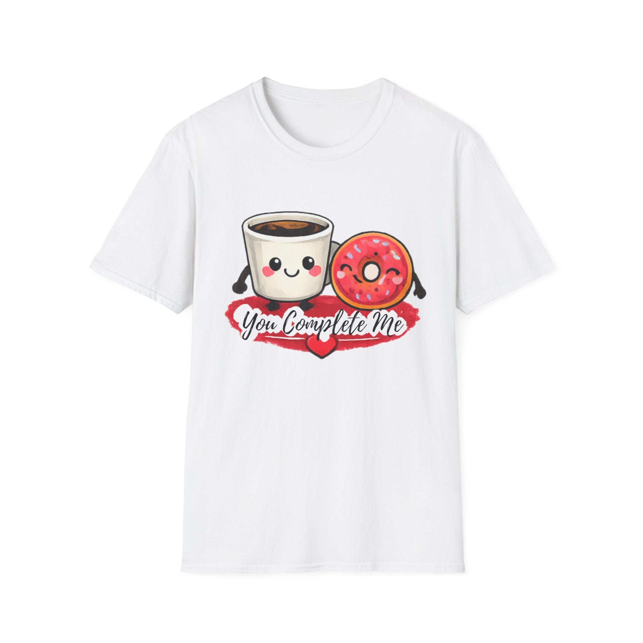 Coffee & Donut "You Complete Me" Valentine's T-Shirt-- Humor