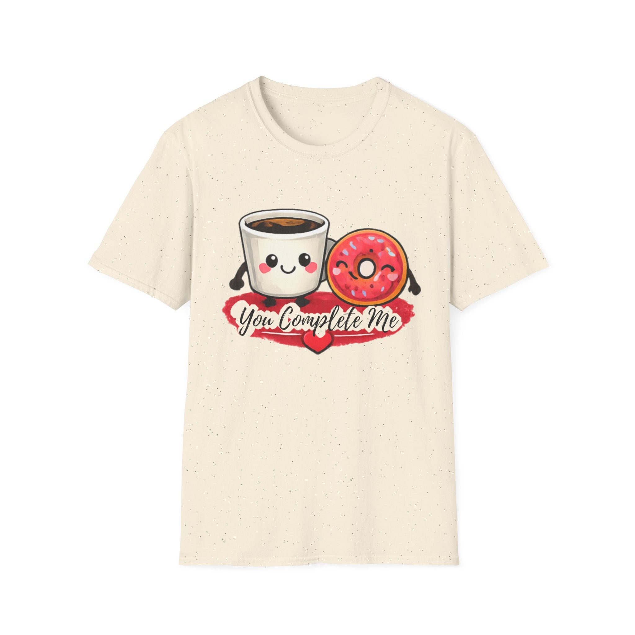 Coffee & Donut "You Complete Me" Valentine's T-Shirt-- Humor