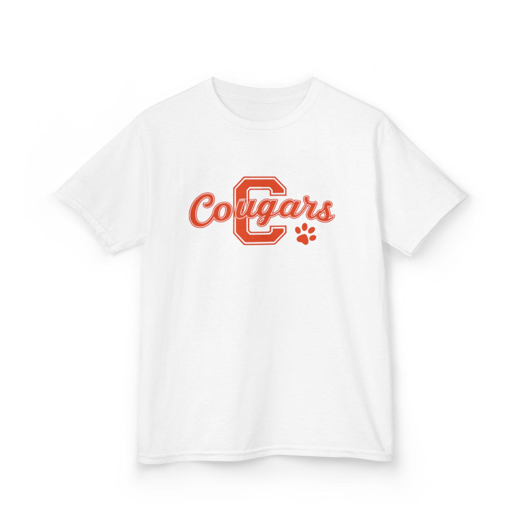 Cougars Kids Tee — Retro Script School Mascot Shirt