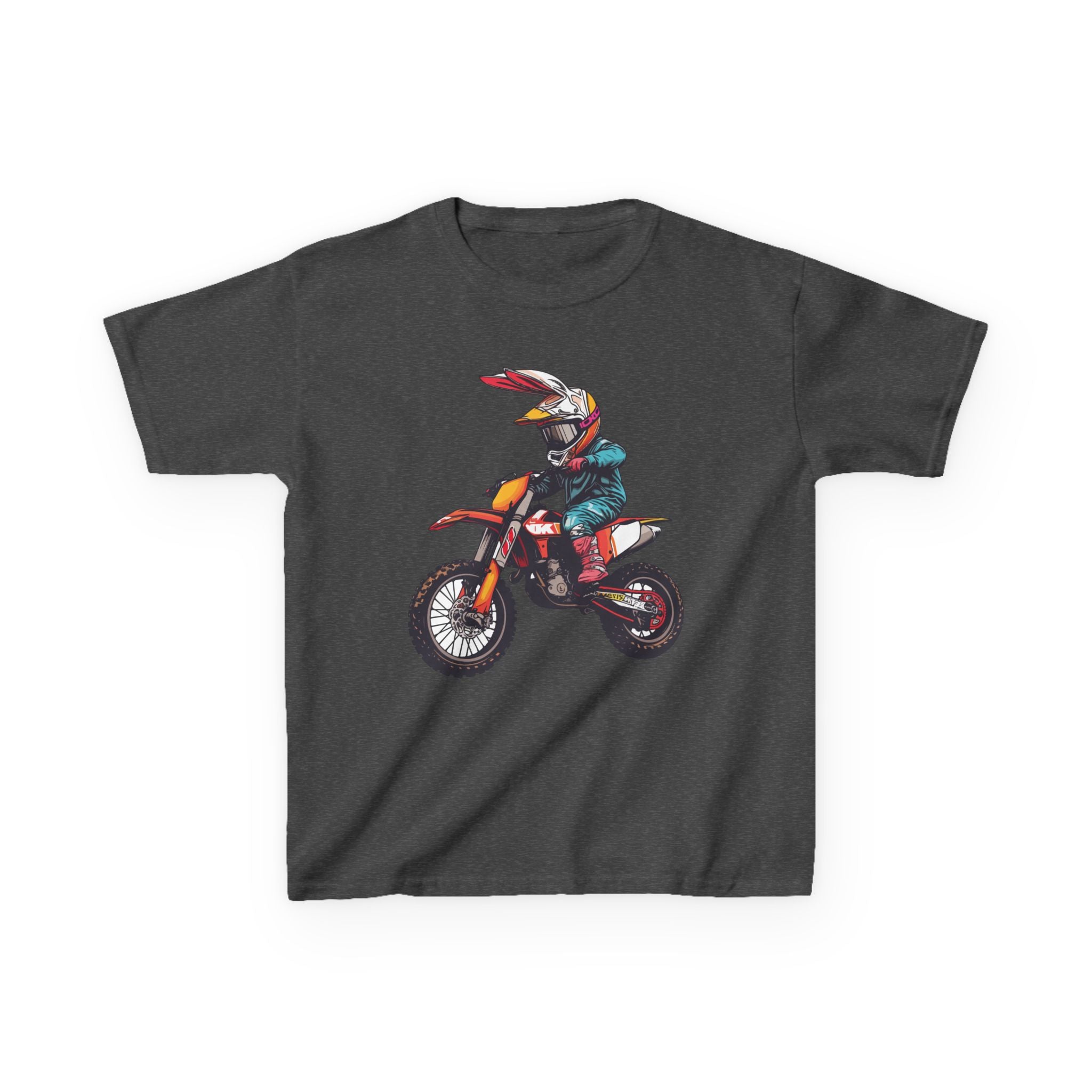 Kids Easter Motocross Dirt Bike Bunny T‑Shirt — Youth Motorcycle Racer Tee