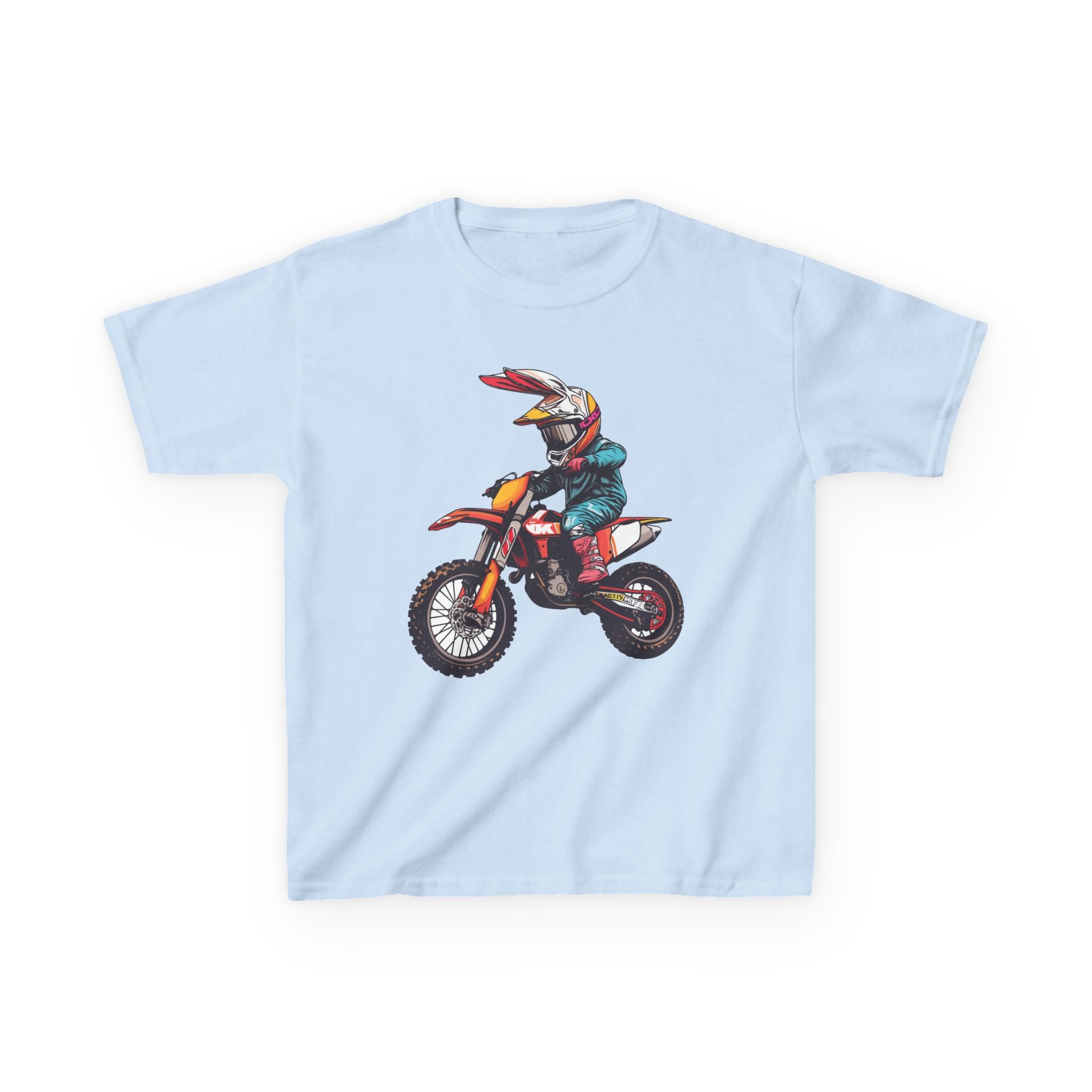 Kids Easter Motocross Dirt Bike Bunny T‑Shirt — Youth Motorcycle Racer Tee