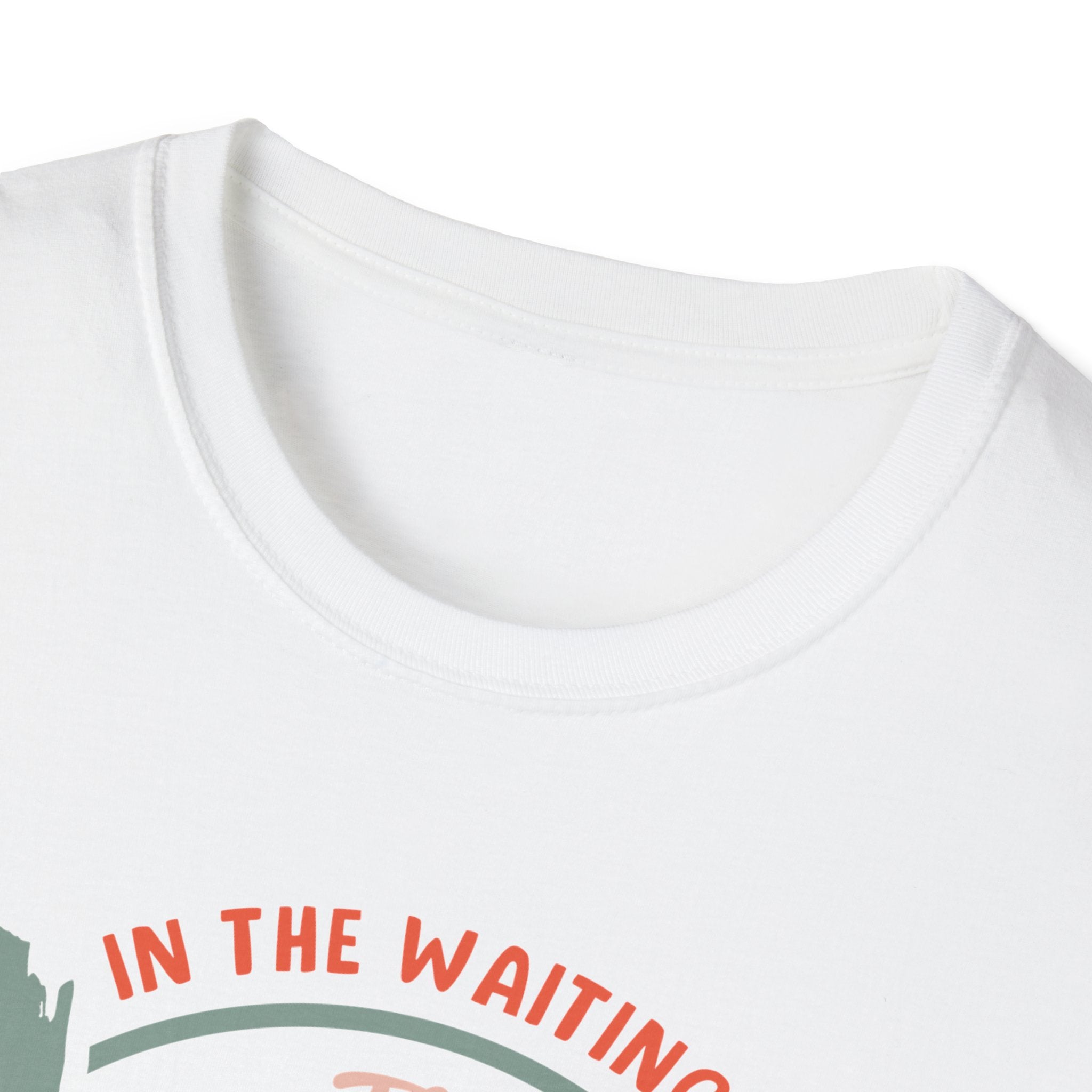 Faith T-Shirt — “In the Waiting There Was Jesus” Floral Cross Christian Tee