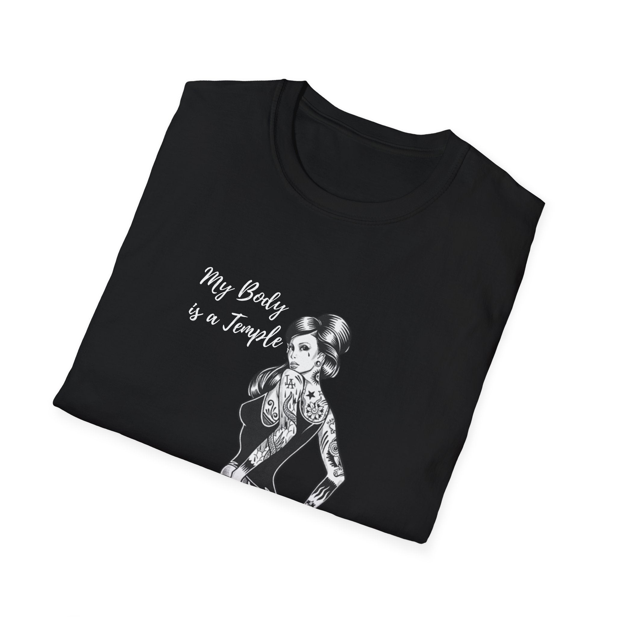 'My Body is a Temple; My Temple is my Canvas' Tattoo Art Softstyle Tee