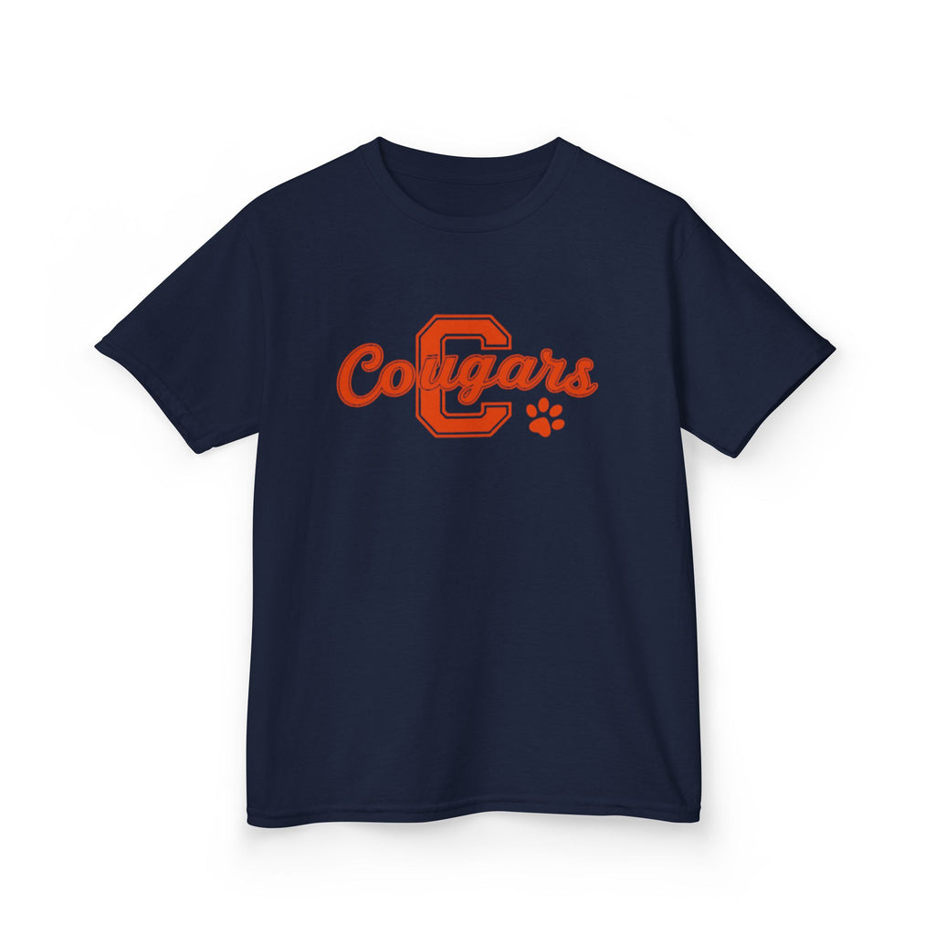 Cougars Kids Tee — Retro Script School Mascot Shirt