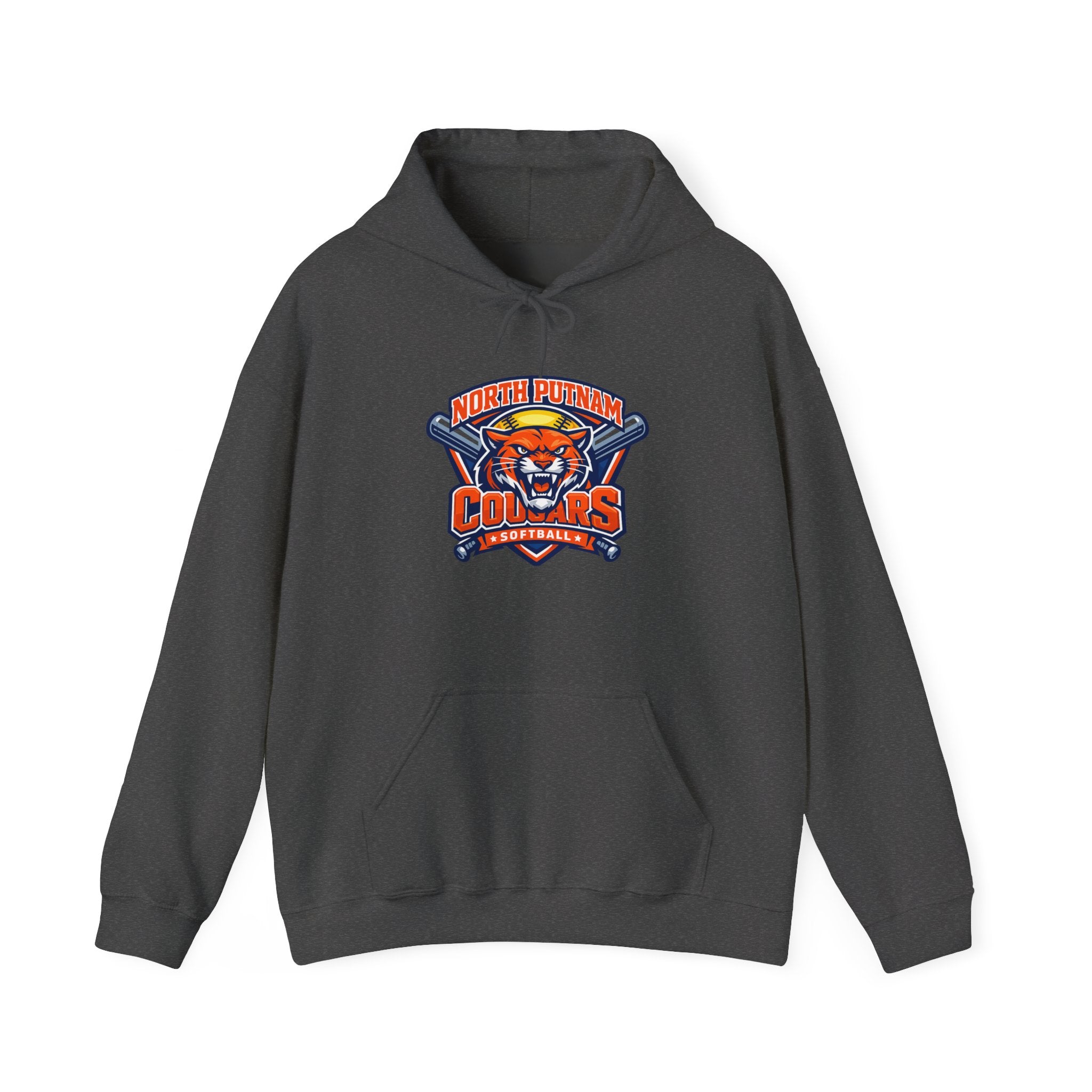 Cougars Softball Team Hoodie — North Putnam Mascot Logo Pullover