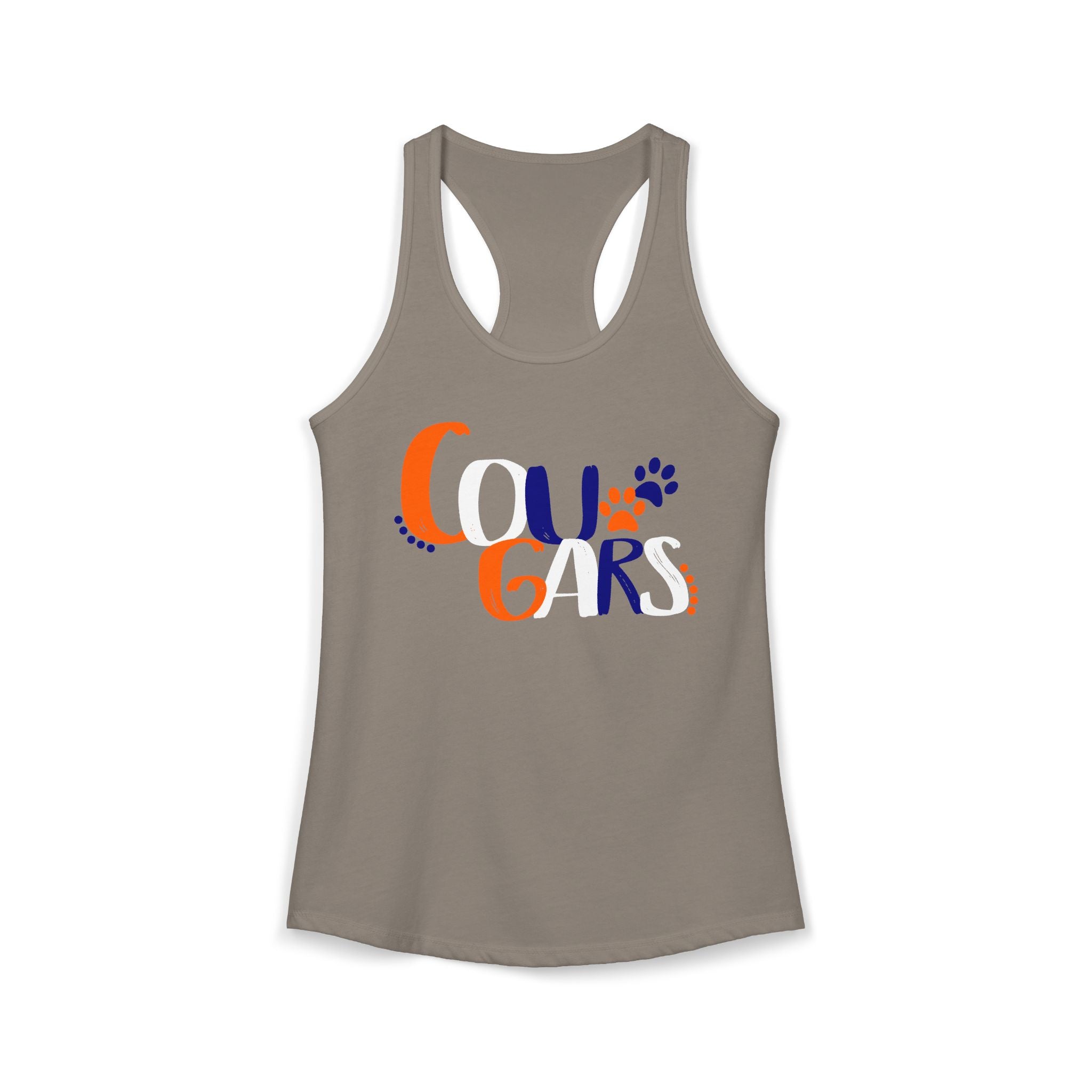 Classic Cougars Paw Print- Women's Ideal Racerback Tank