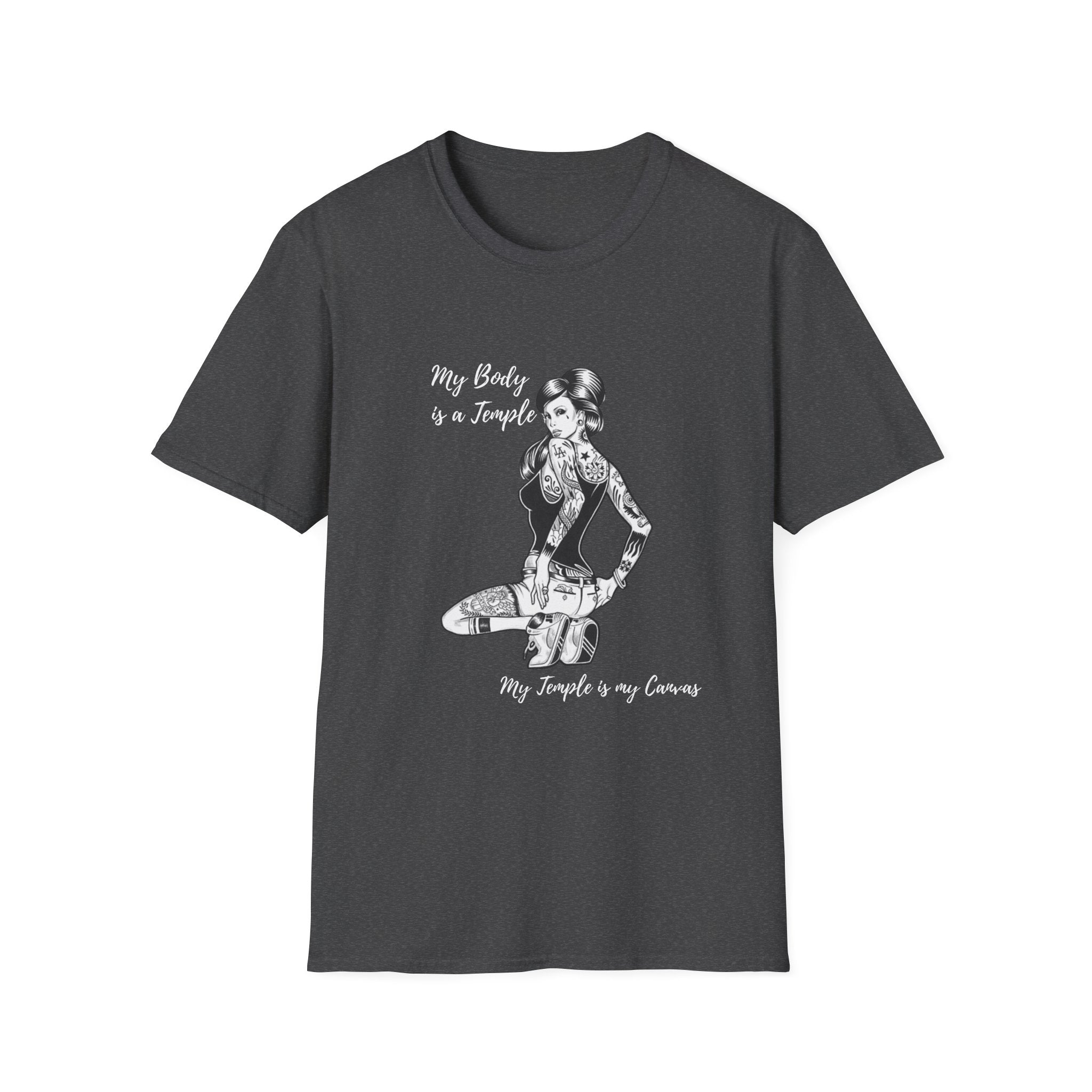 'My Body is a Temple; My Temple is my Canvas' Tattoo Art Softstyle Tee