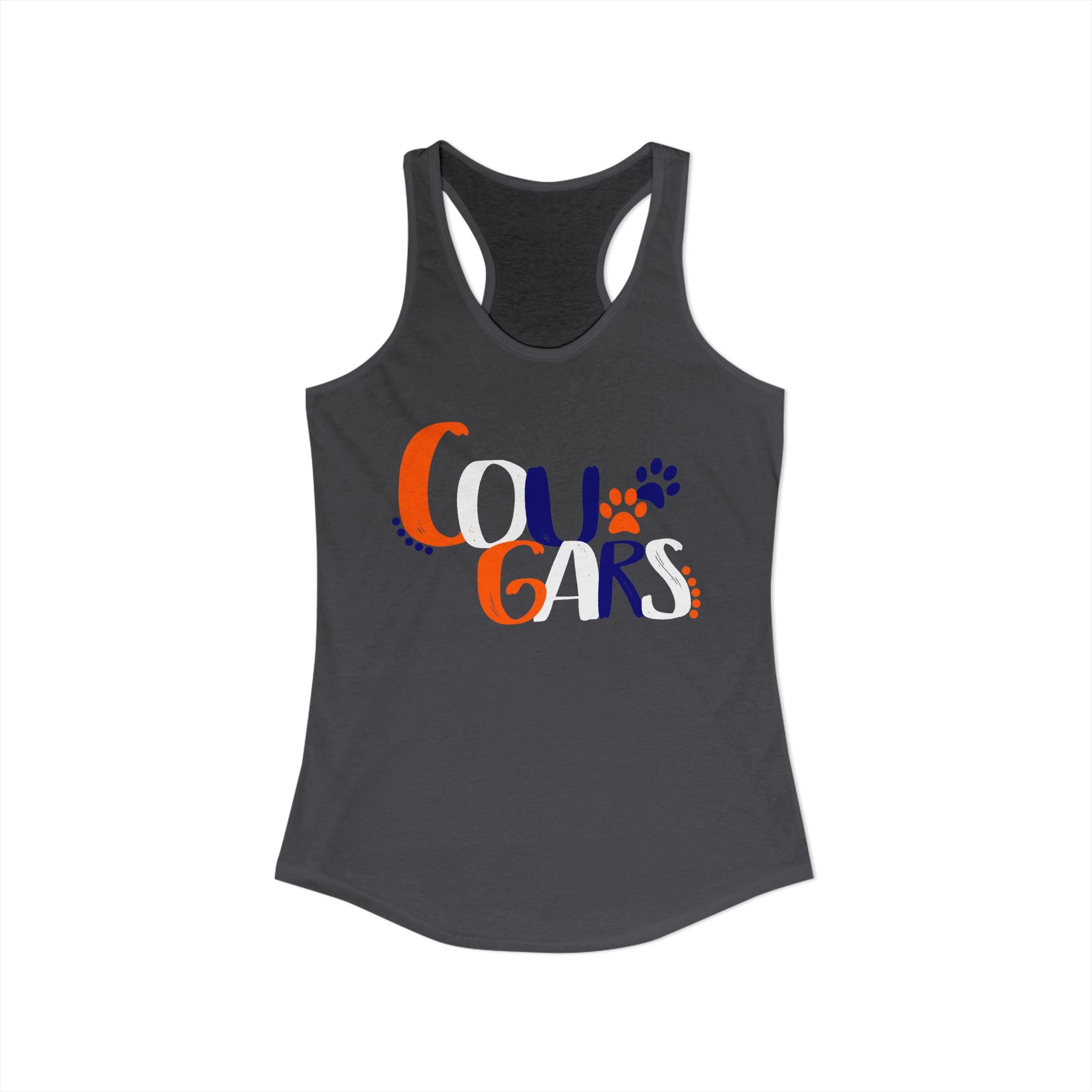 Classic Cougars Paw Print- Women's Ideal Racerback Tank