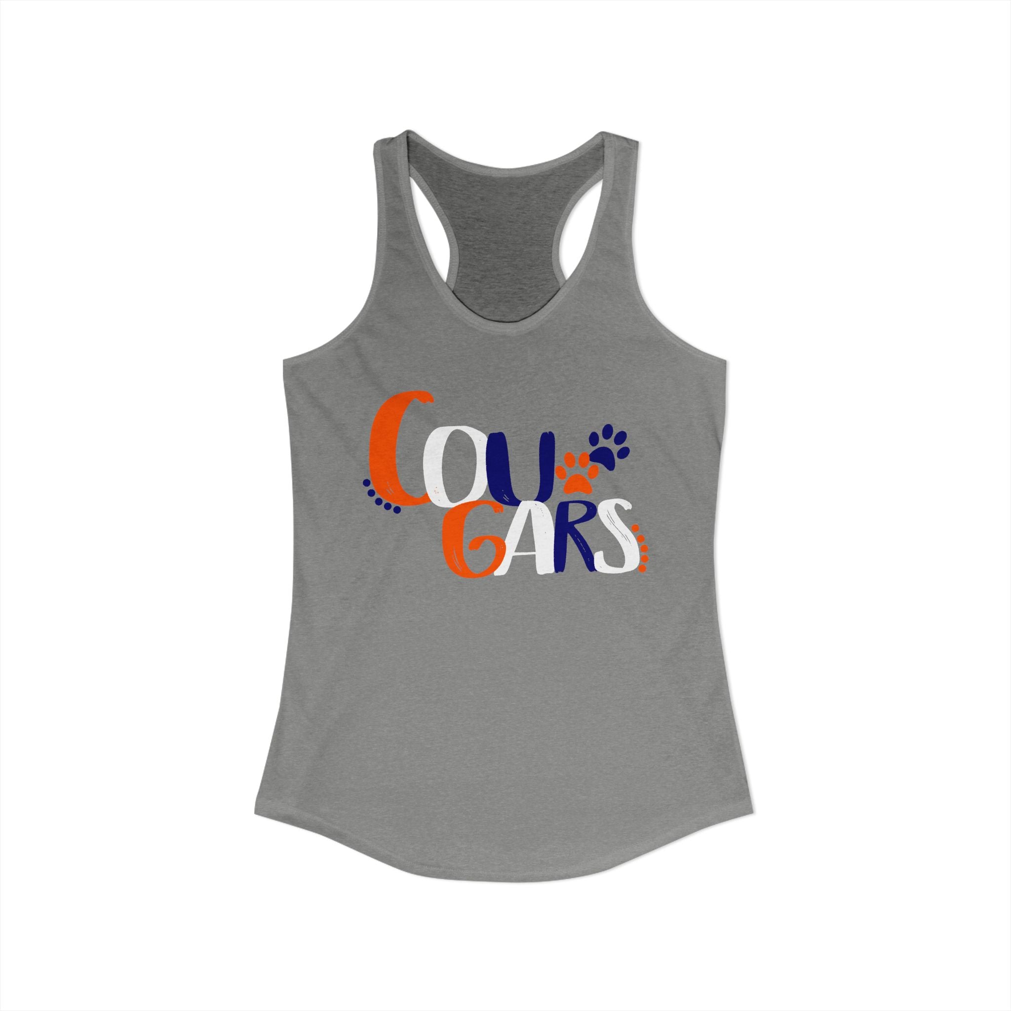 Classic Cougars Paw Print- Women's Ideal Racerback Tank