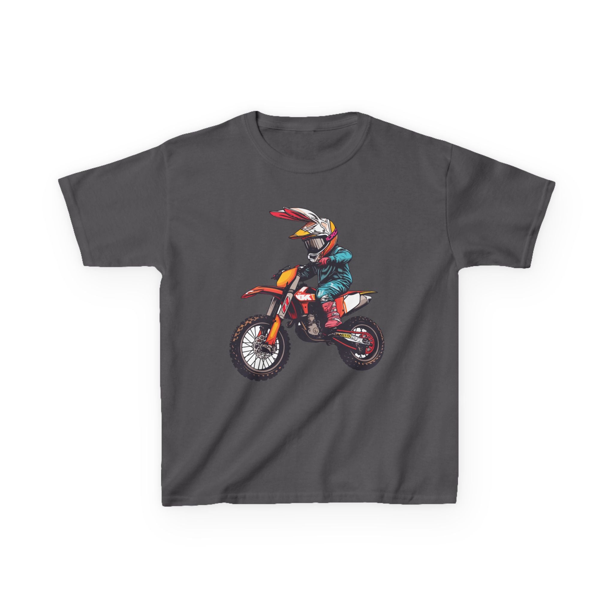 Kids Easter Motocross Dirt Bike Bunny T‑Shirt — Youth Motorcycle Racer Tee