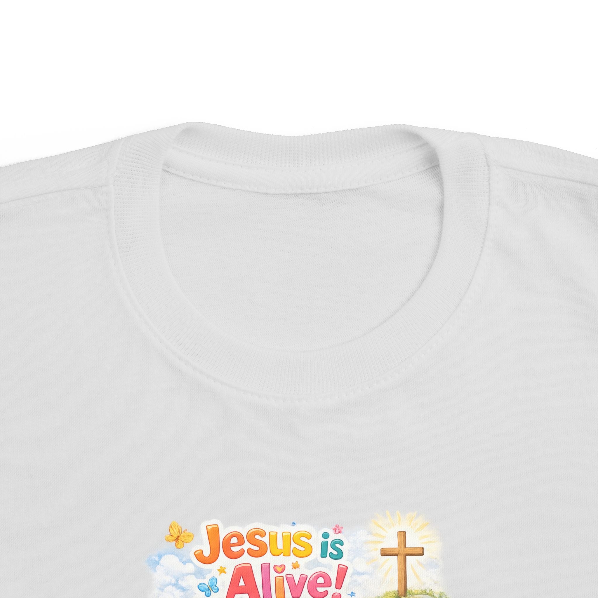 Easter Toddler Tee — "Jesus is Alive" Resurrection Kids Shirt